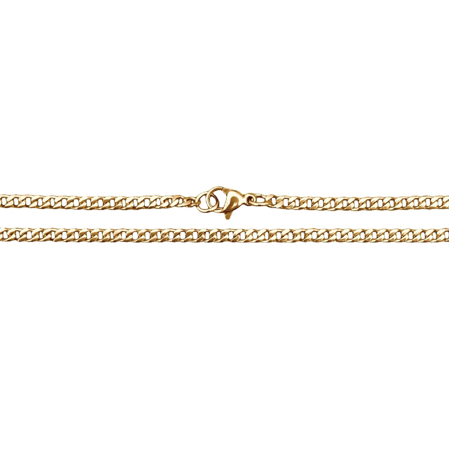 3mm Cuban Link Chain Necklace - 14K Gold Plated Stainless Steel