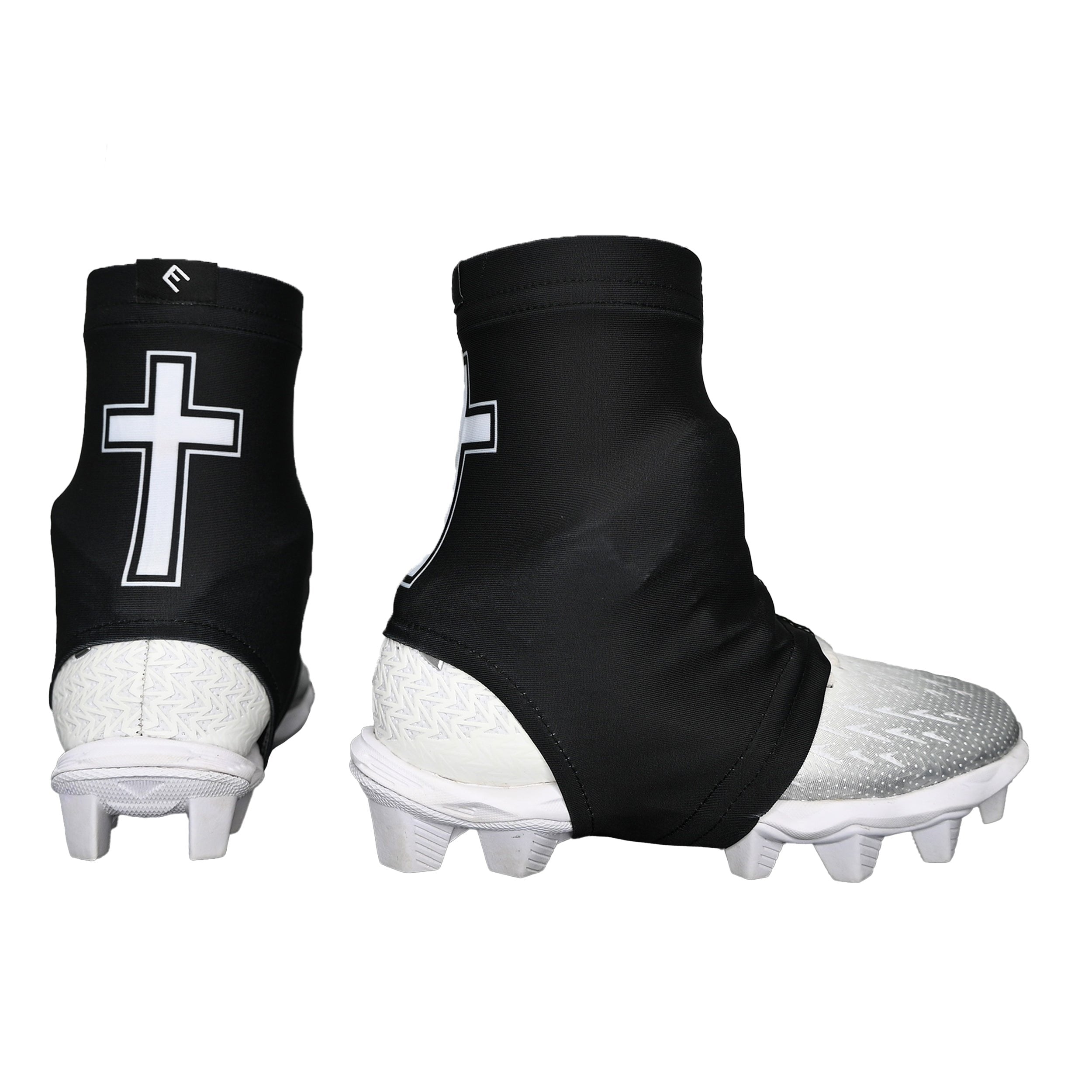 Faith Cross Black Cleat Covers (Spats)