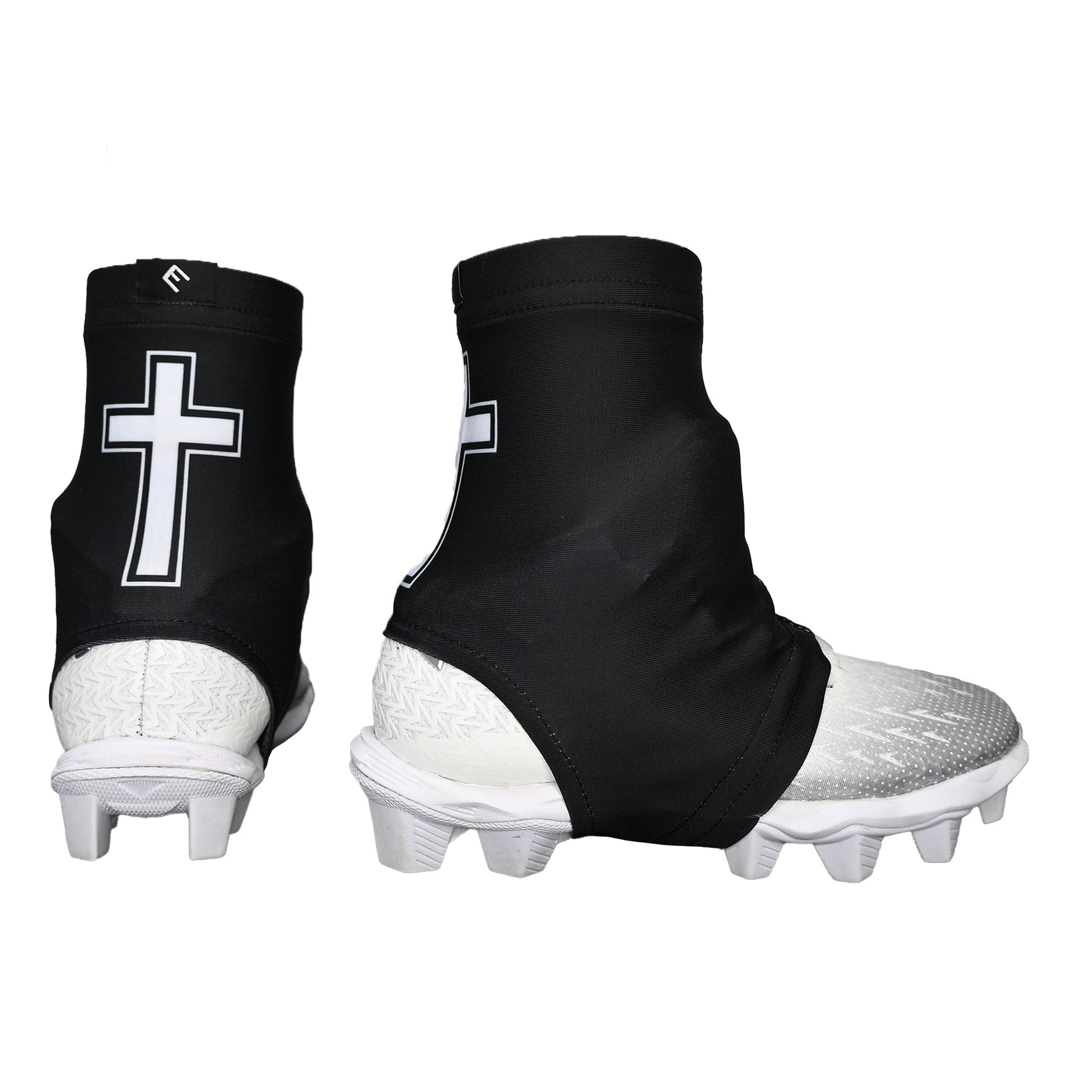 Faith Cross Black Cleat Covers (Spats)