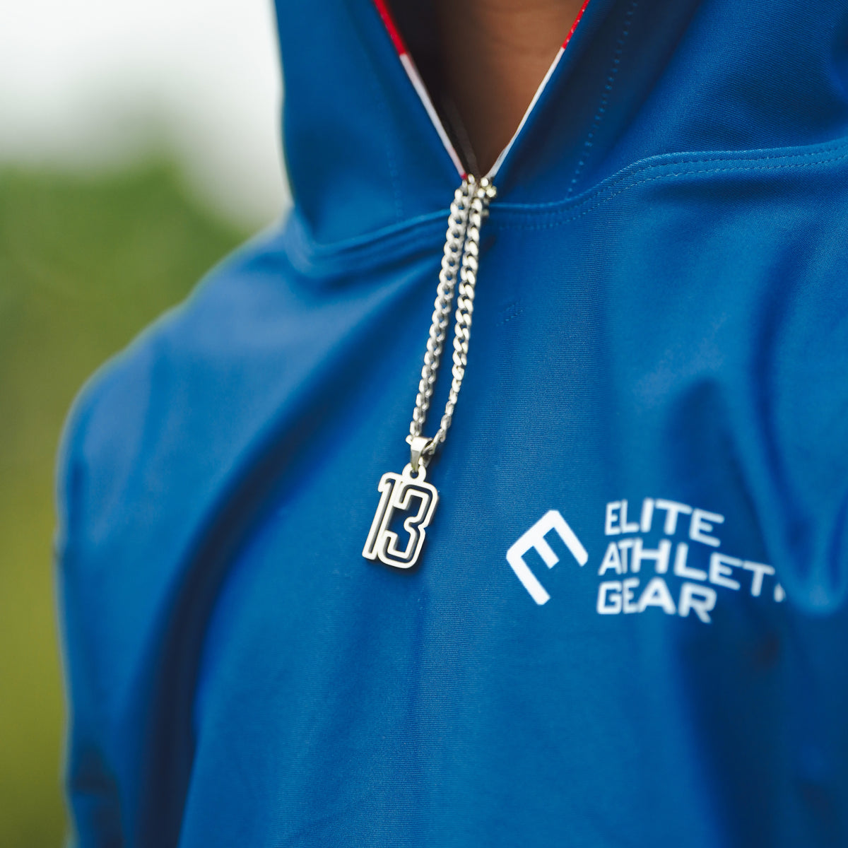 Varsity Number Pendant Necklace - Stainless Steel