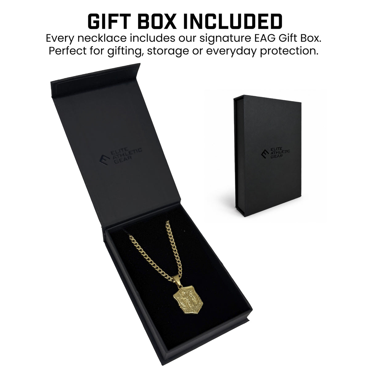 Pro Saint Sebastian Pendant Necklace - 14K Gold Plated Stainless Steel