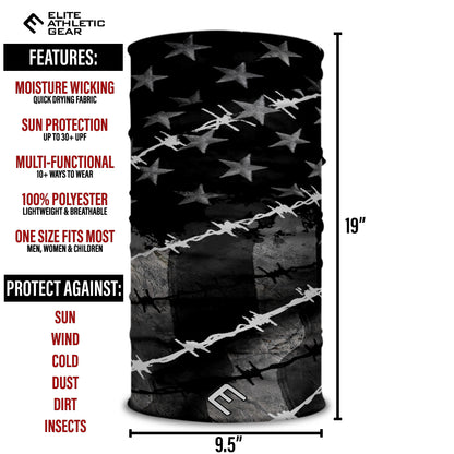 Barbed Wire USA Flag Multi-Use Face Bandana