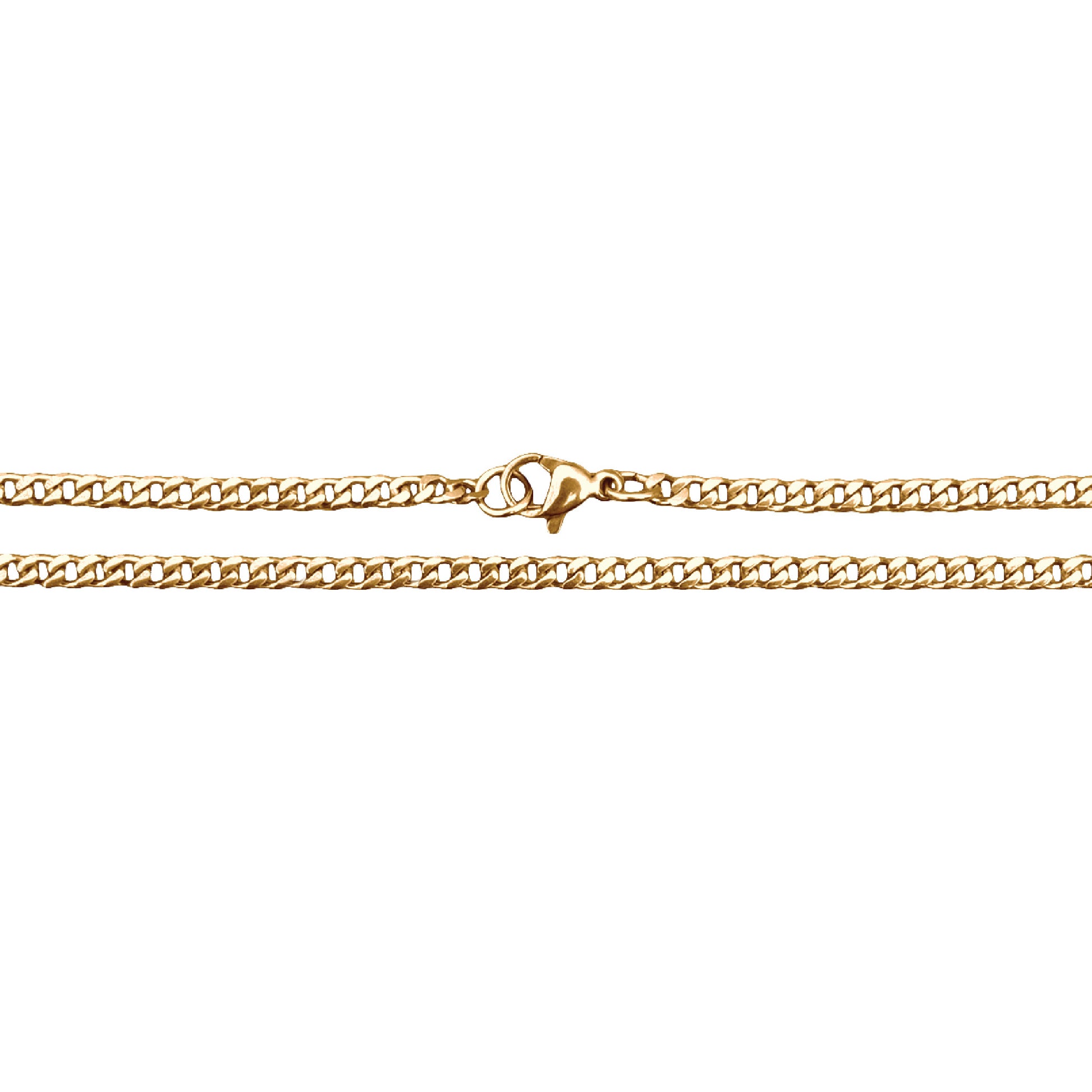 3mm Cuban Link Chain Necklace - 14K Gold Plated Stainless Steel
