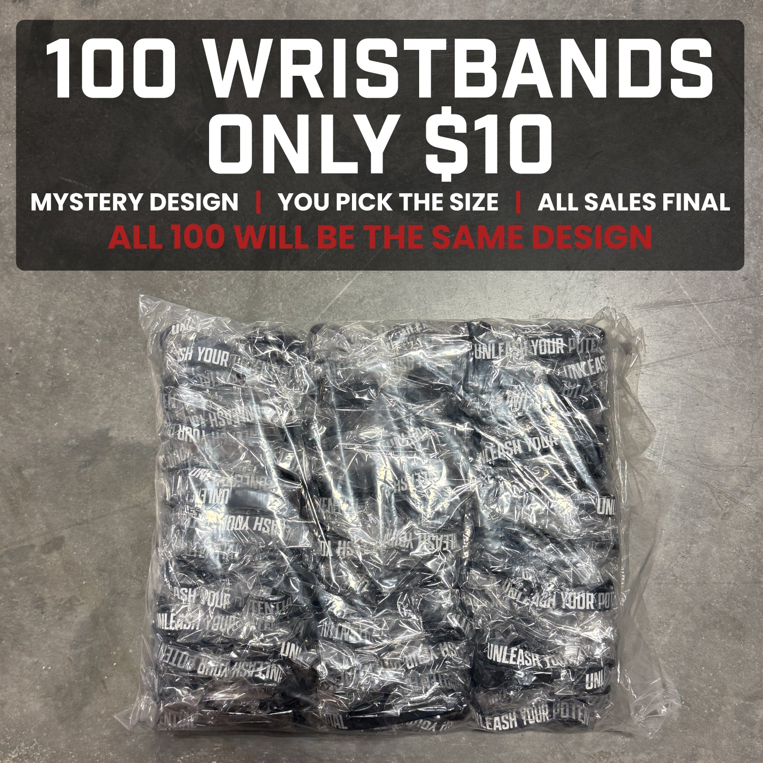 100 Pack Mystery Motivational Wristbands - Final Sale