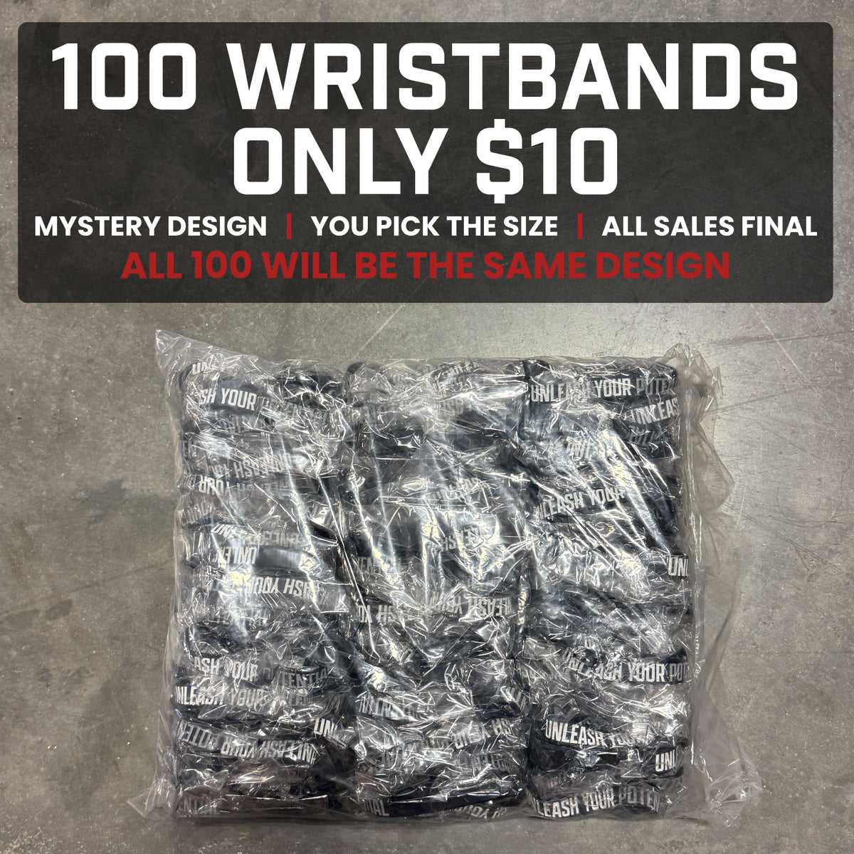 100 Pack Mystery Motivational Wristbands - Final Sale