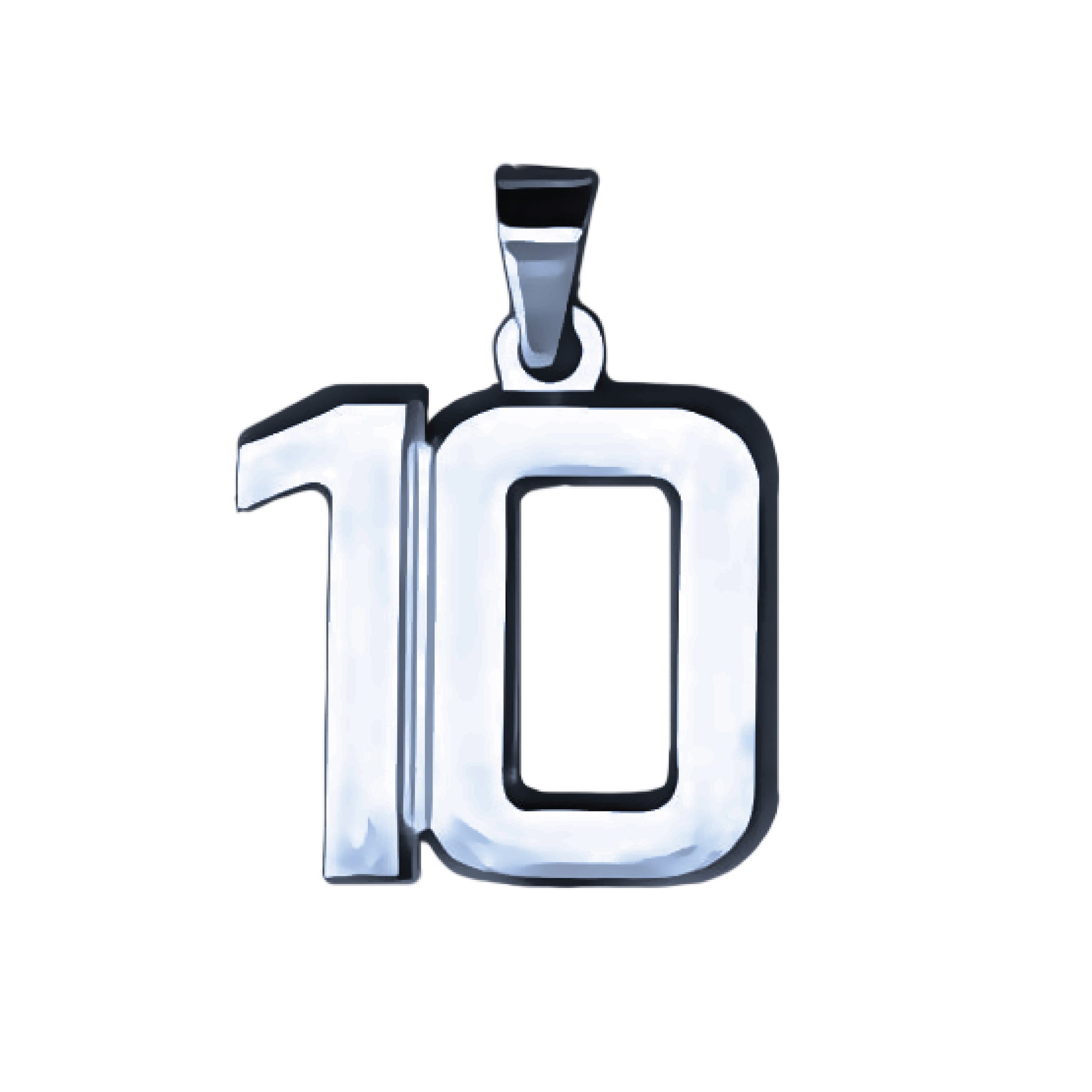 Pro Number Pendant - Stainless Steel