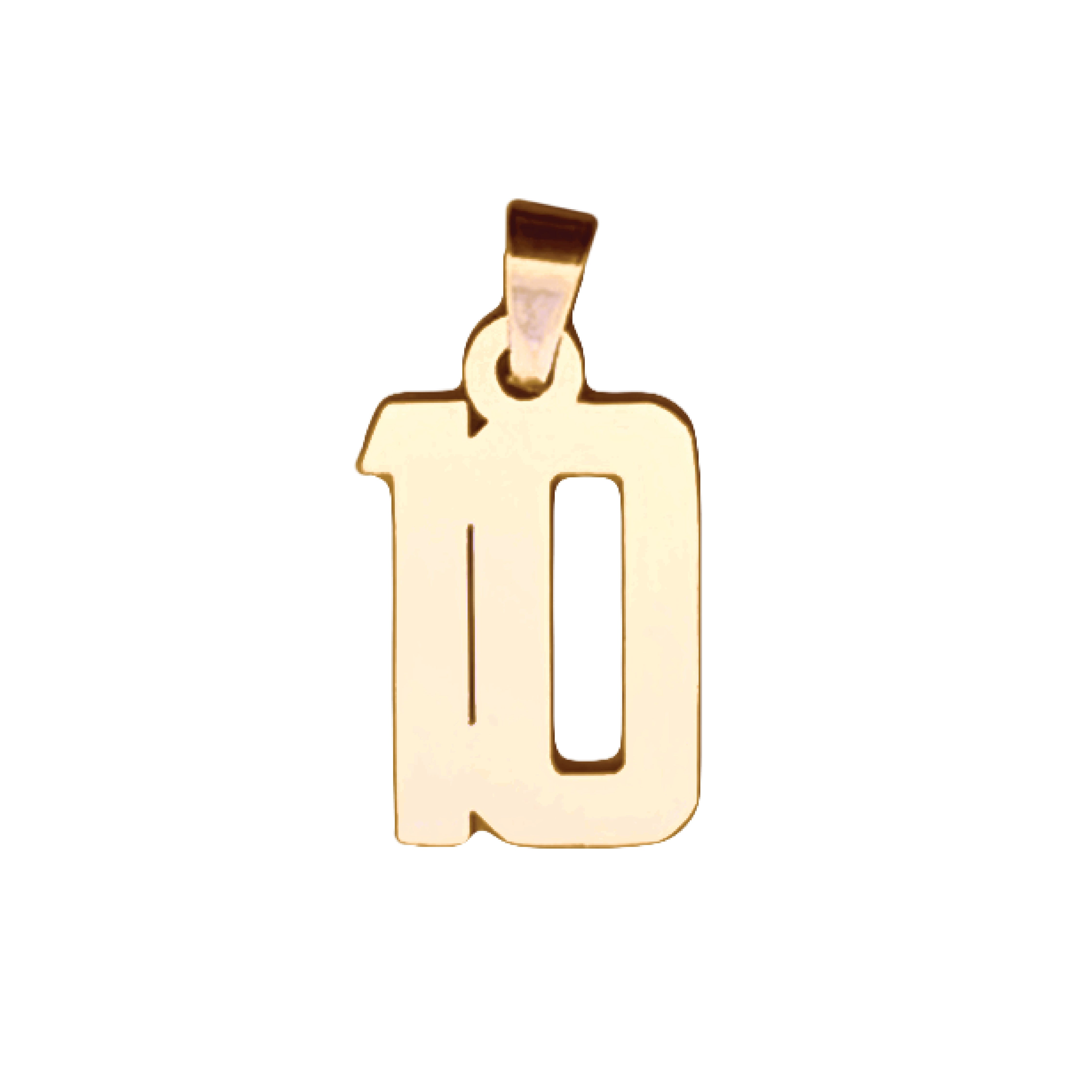 Custom Number Pendant Necklace - 14K Gold Plated Stainless Steel