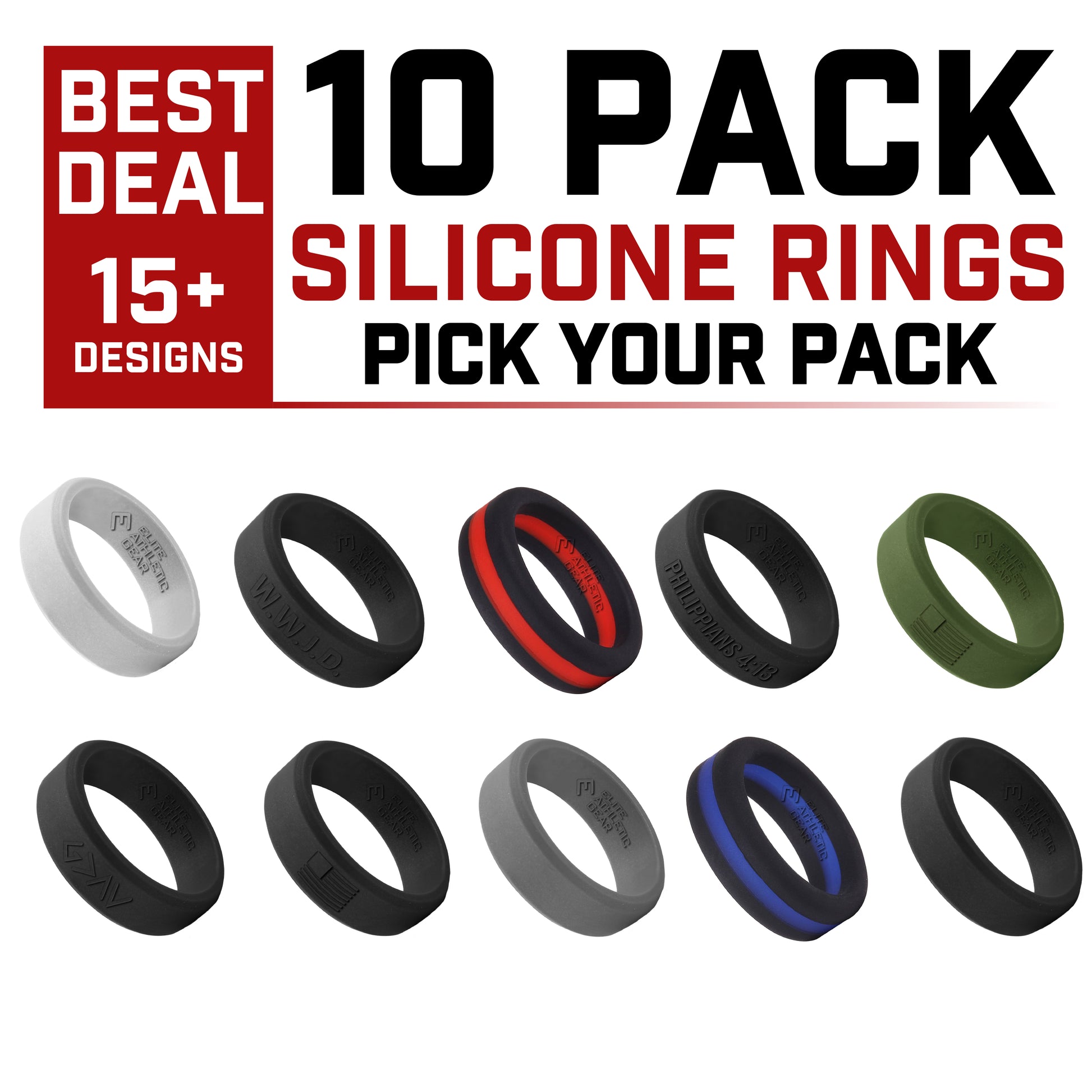 10 Pack Silicone Rings | Pick Your Pack