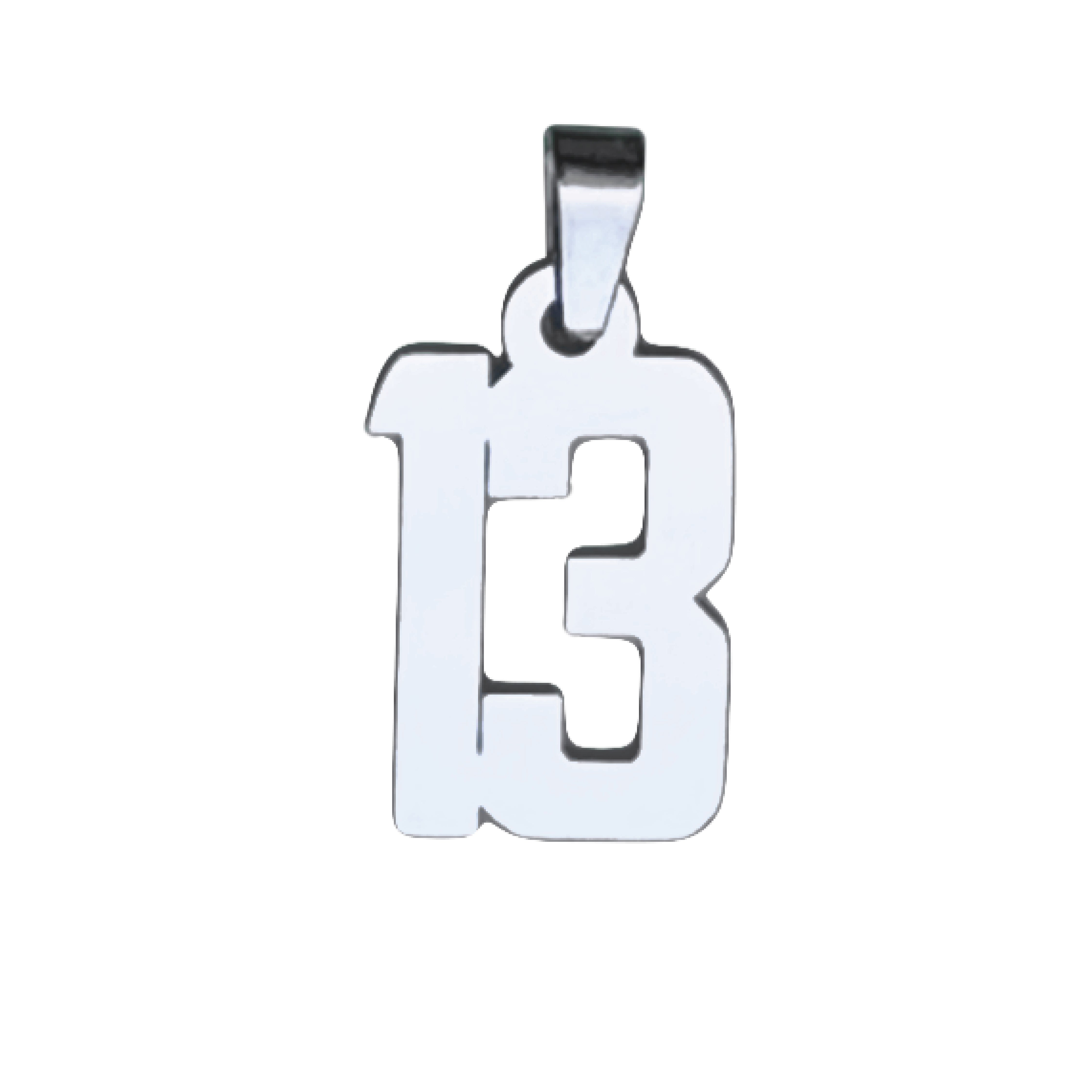 Custom Number Pendant Necklace - Stainless Steel