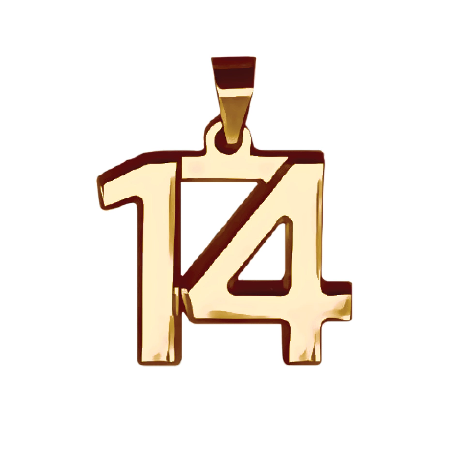 Pro Number Pendant - 14K Gold Plated Stainless Steel