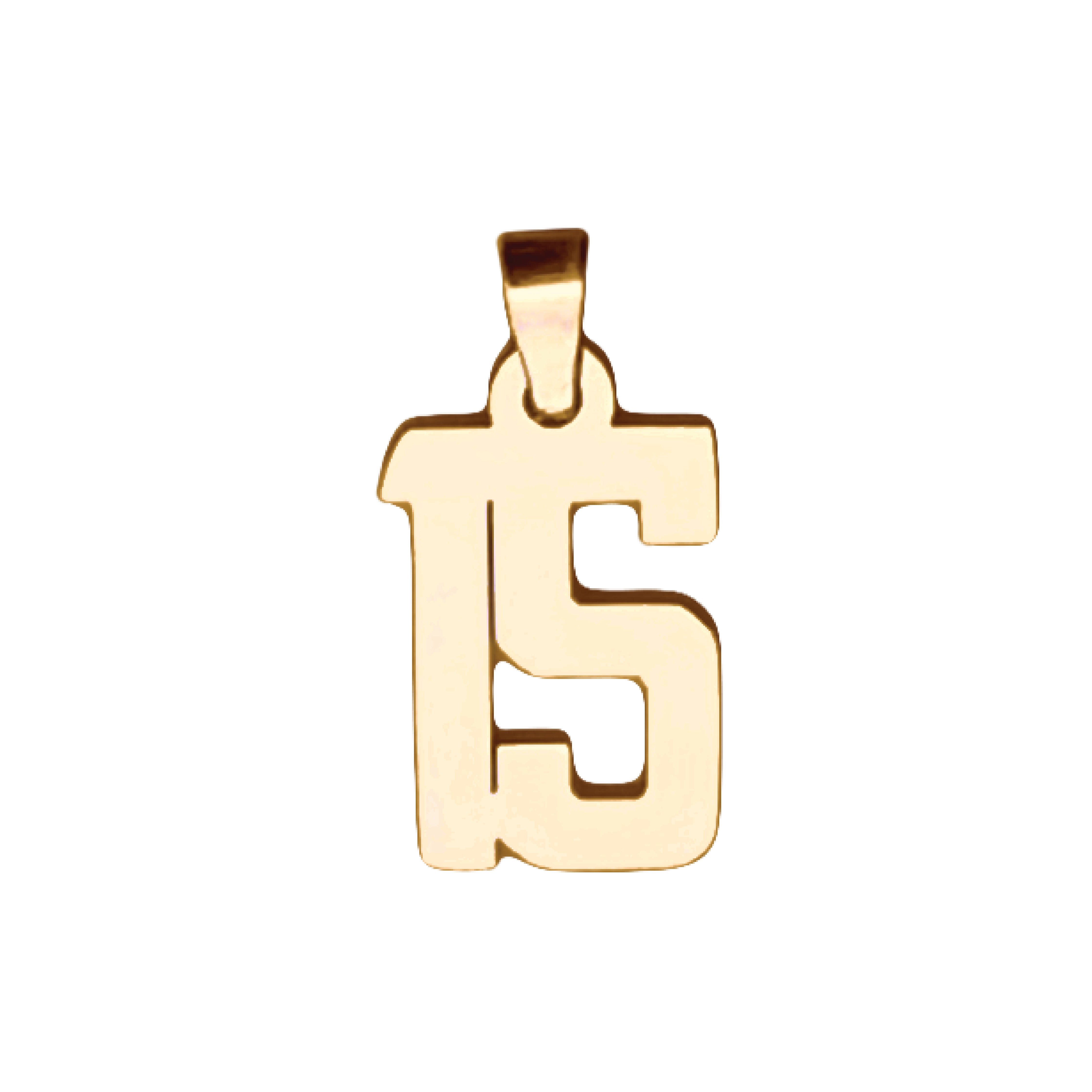 Custom Number Pendant Necklace - 14K Gold Plated Stainless Steel