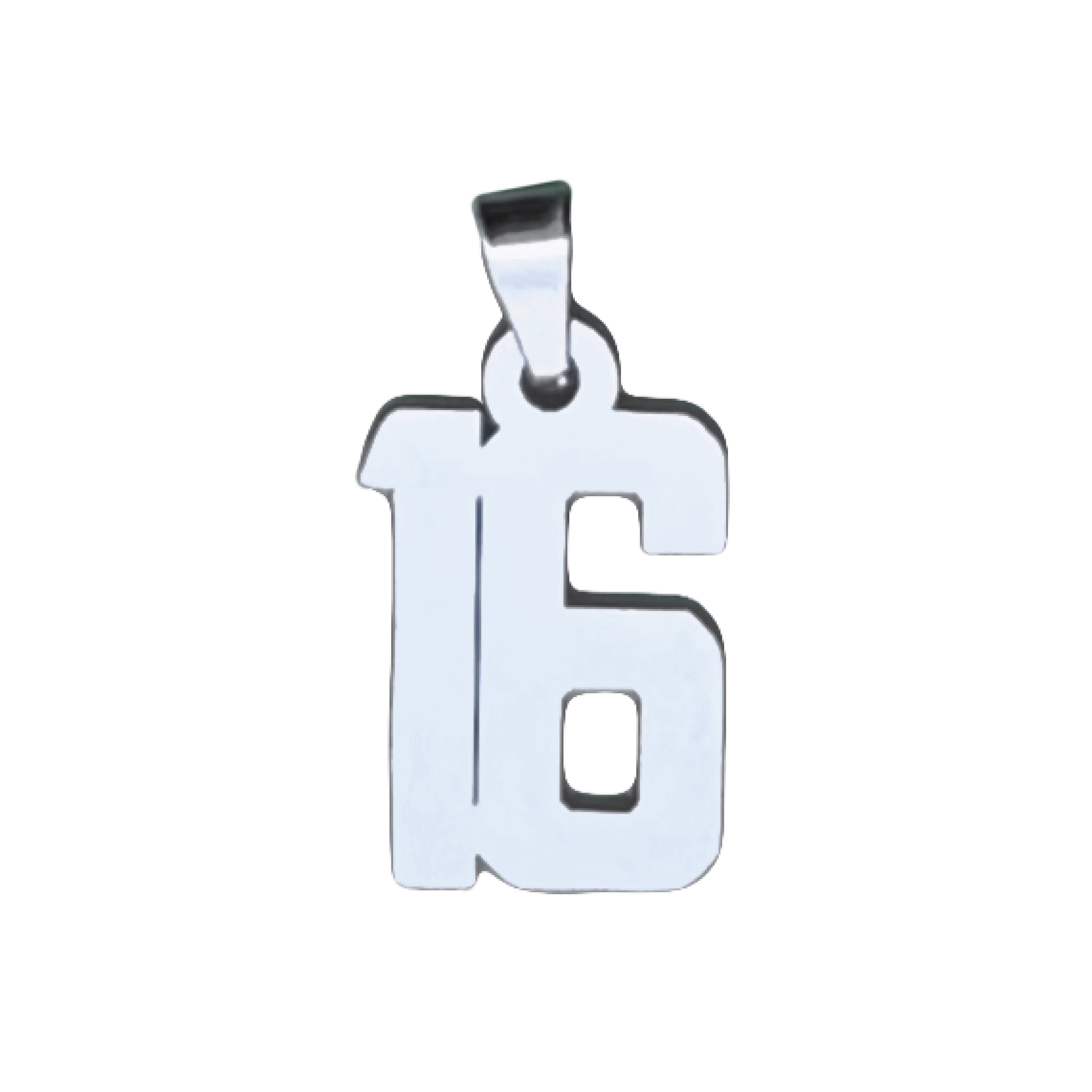 Custom Number Pendant Necklace - Stainless Steel