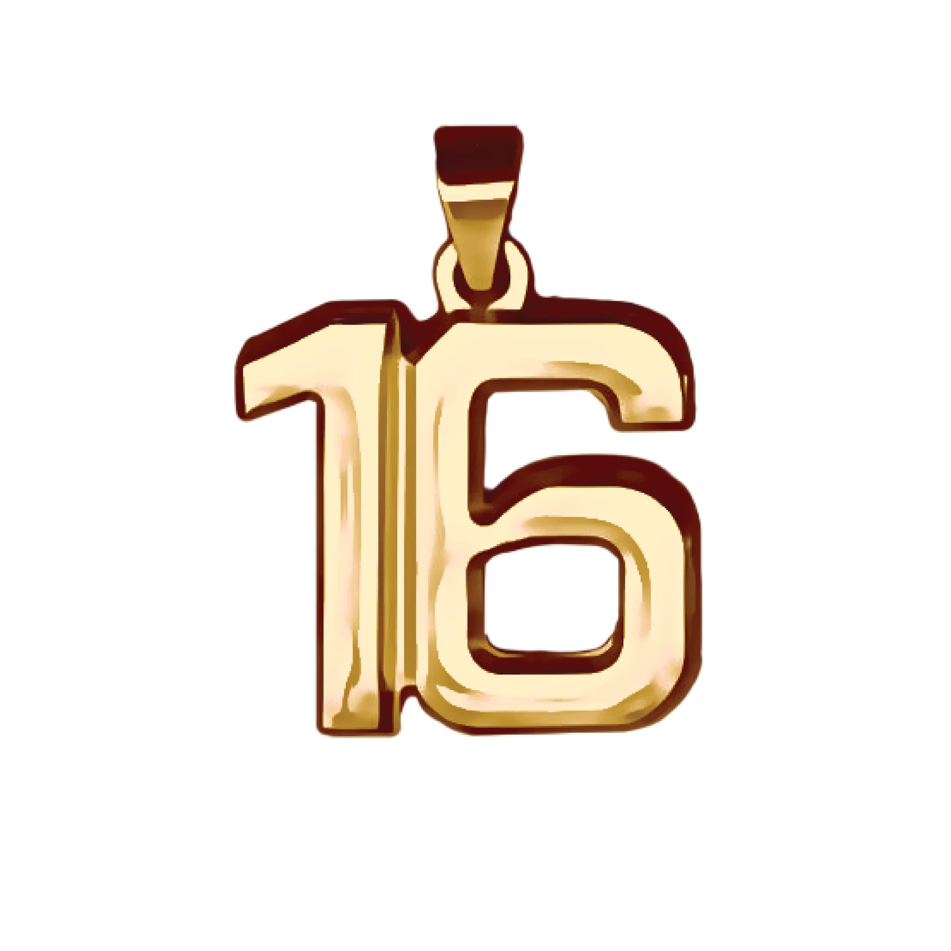 Pro Number Pendant - 14K Gold Plated Stainless Steel