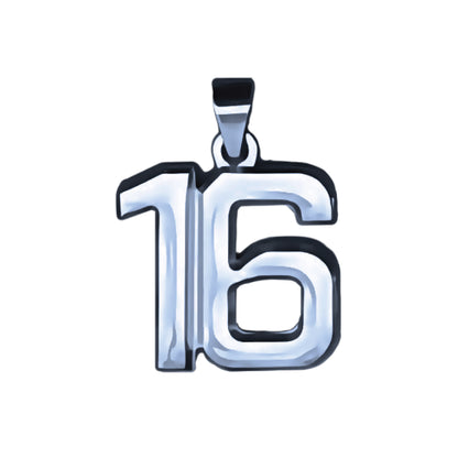 Pro Number Pendant - Stainless Steel