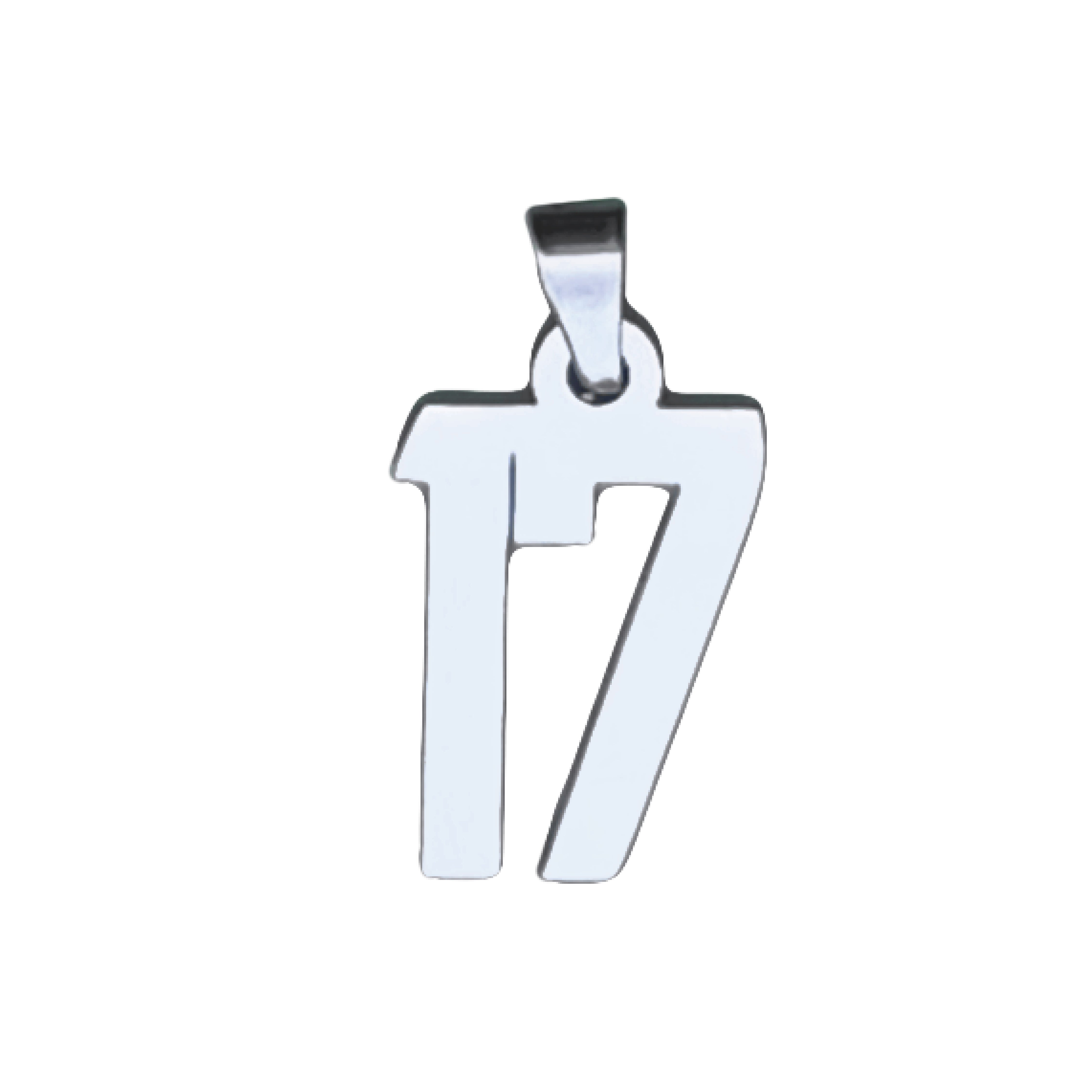 Custom Number Pendant Necklace - Stainless Steel