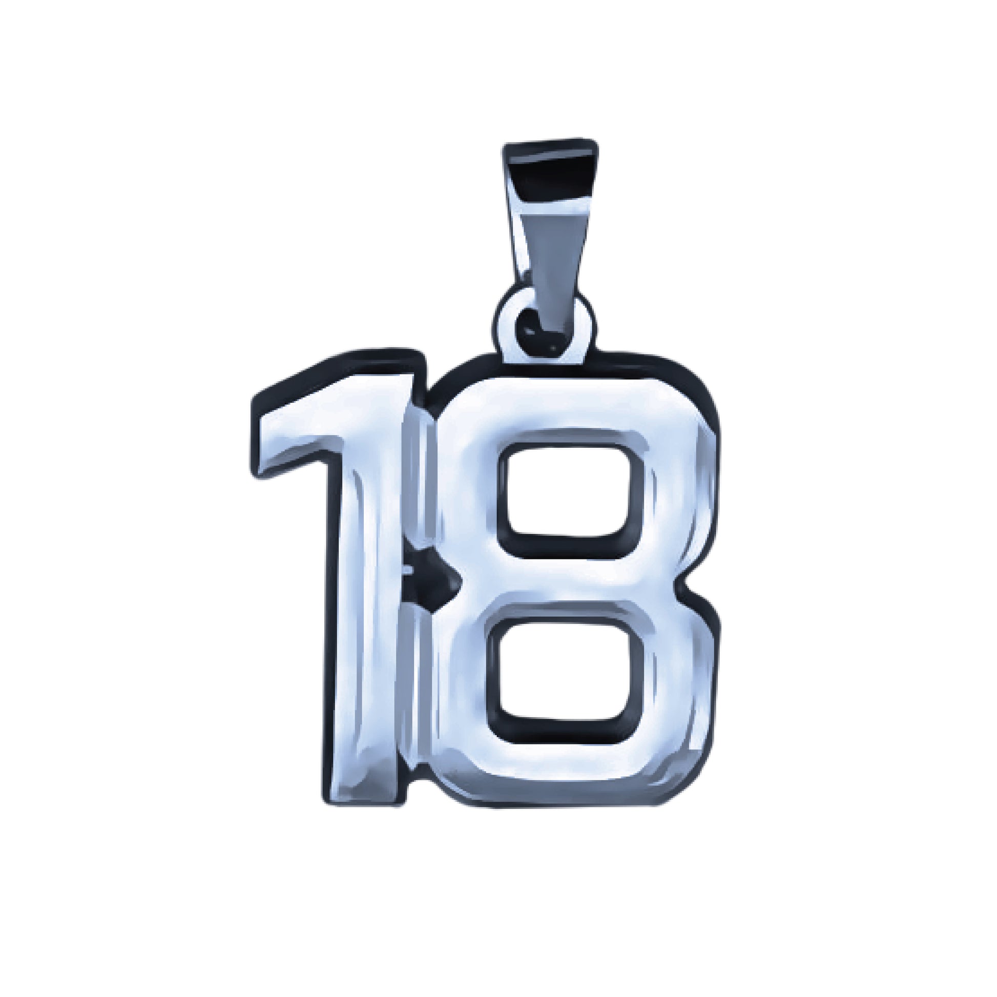 Pro Number Pendant - Stainless Steel