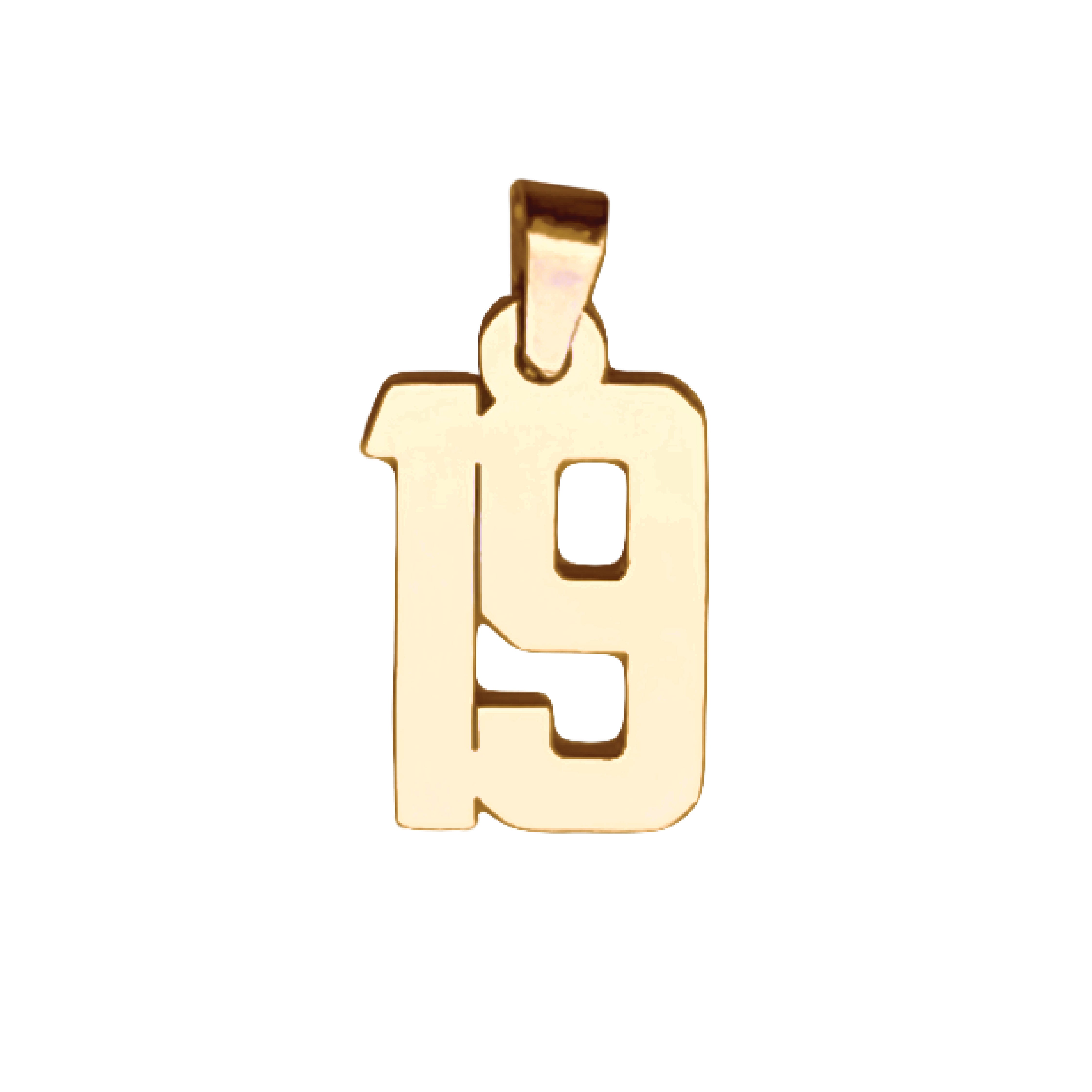 Custom Number Pendant Necklace - 14K Gold Plated Stainless Steel