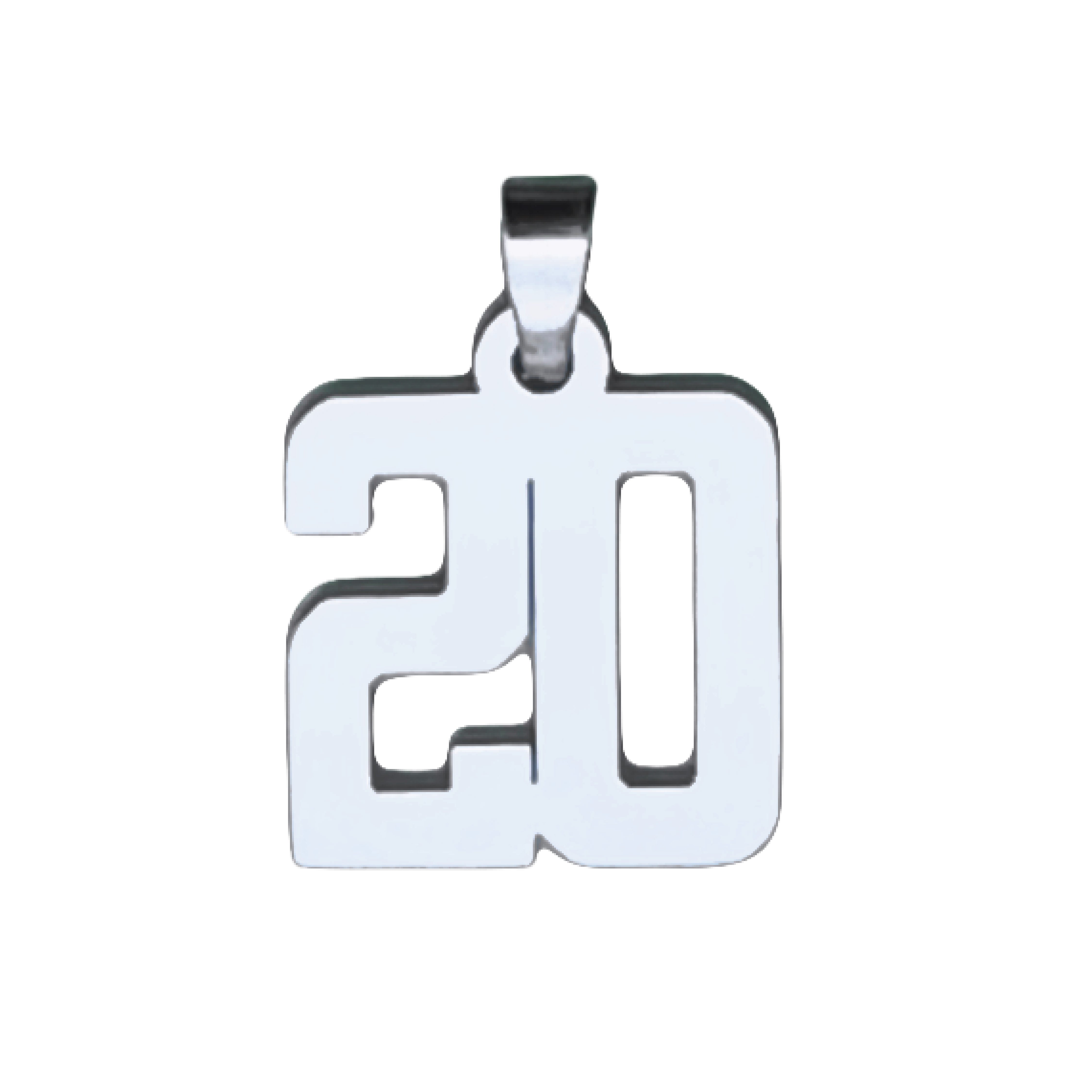 Custom Number Pendant Necklace - Stainless Steel