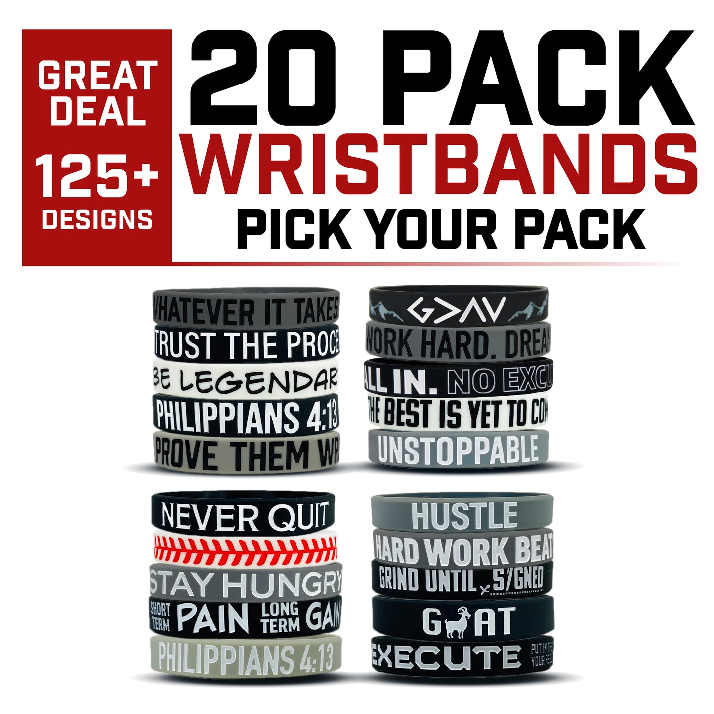 20 Pack Wristbands | Pick Your Pack