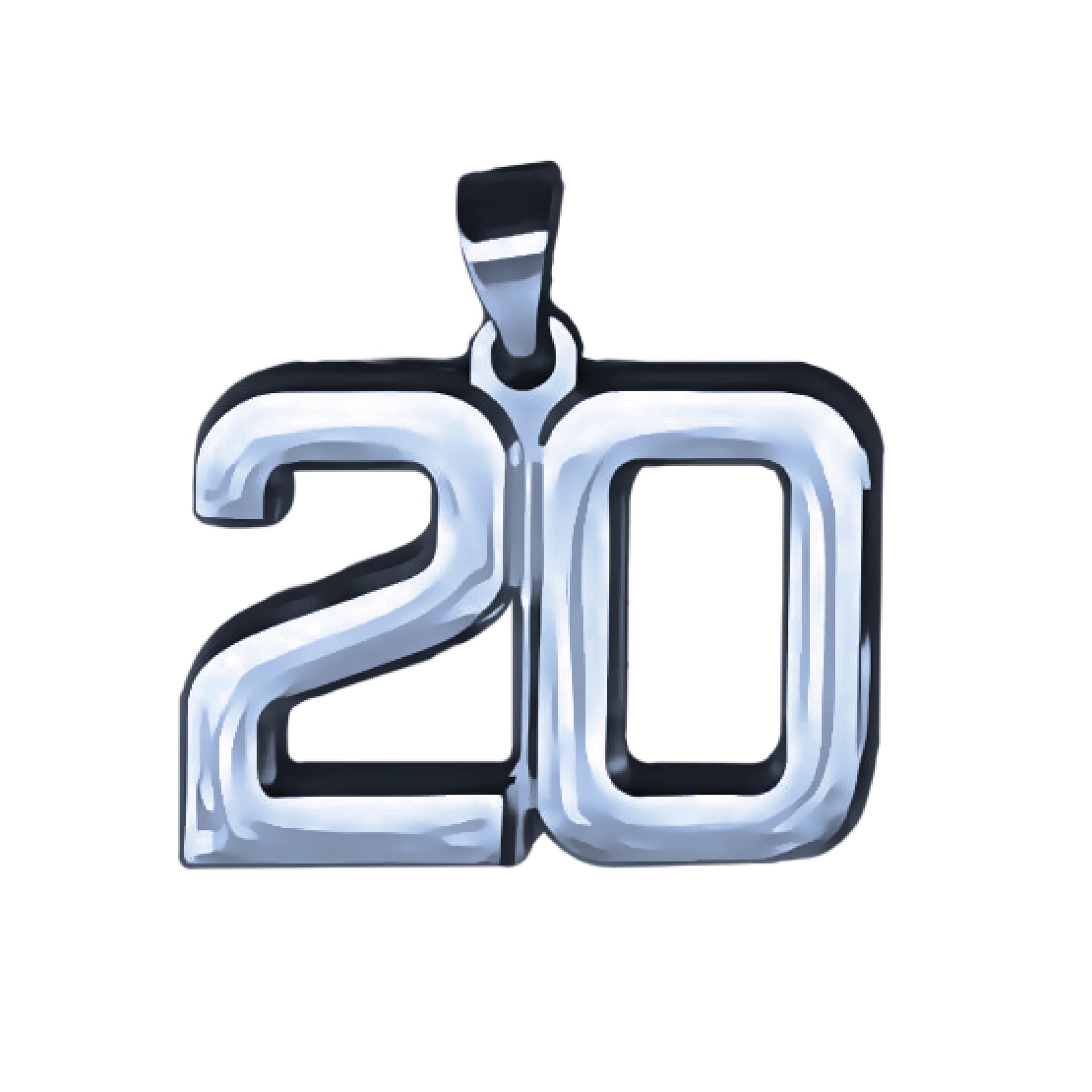 Pro Number Pendant - Stainless Steel