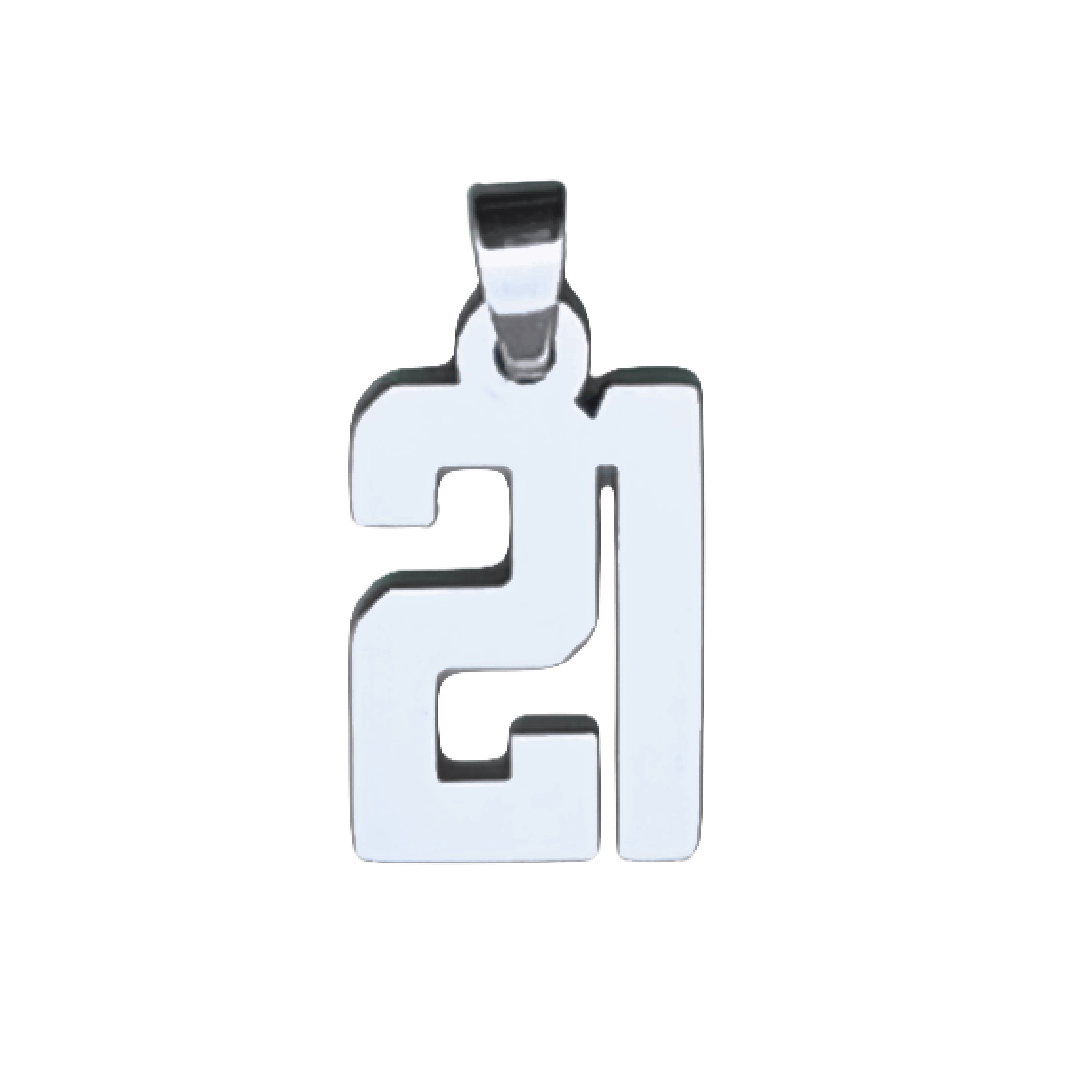 Custom Number Pendant Necklace - Stainless Steel