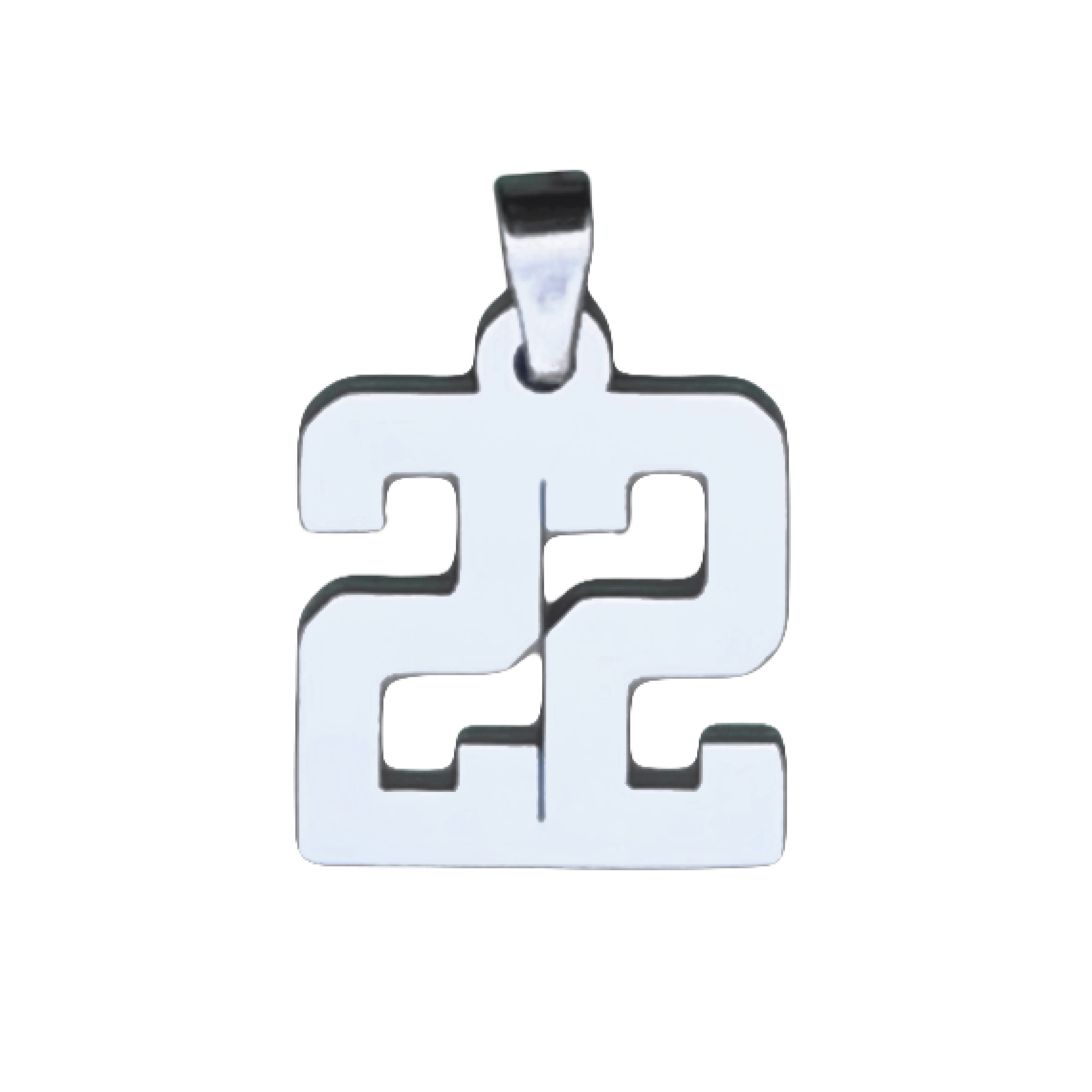 Custom Number Pendant Necklace - Stainless Steel