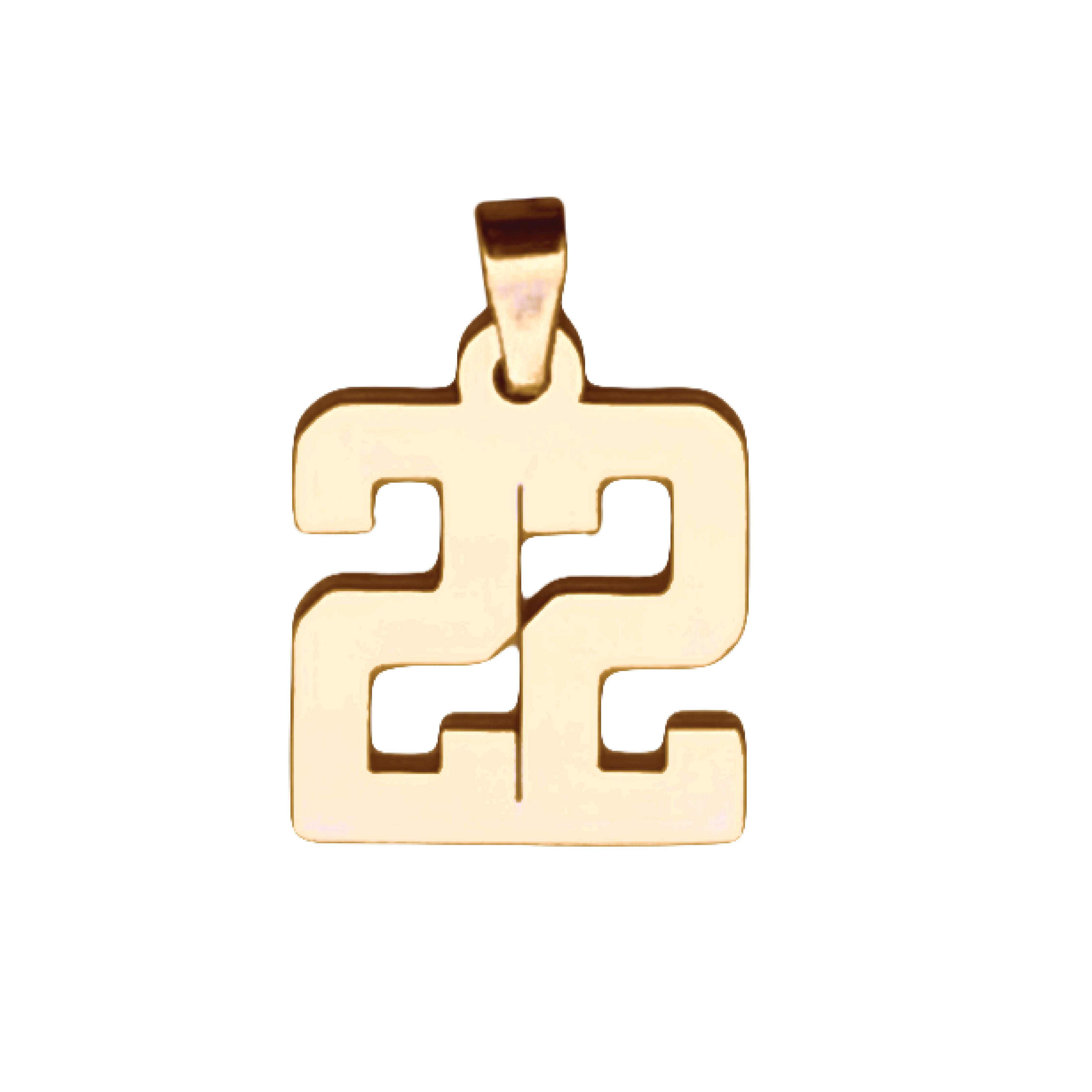 Custom Number Pendant Necklace - 14K Gold Plated Stainless Steel