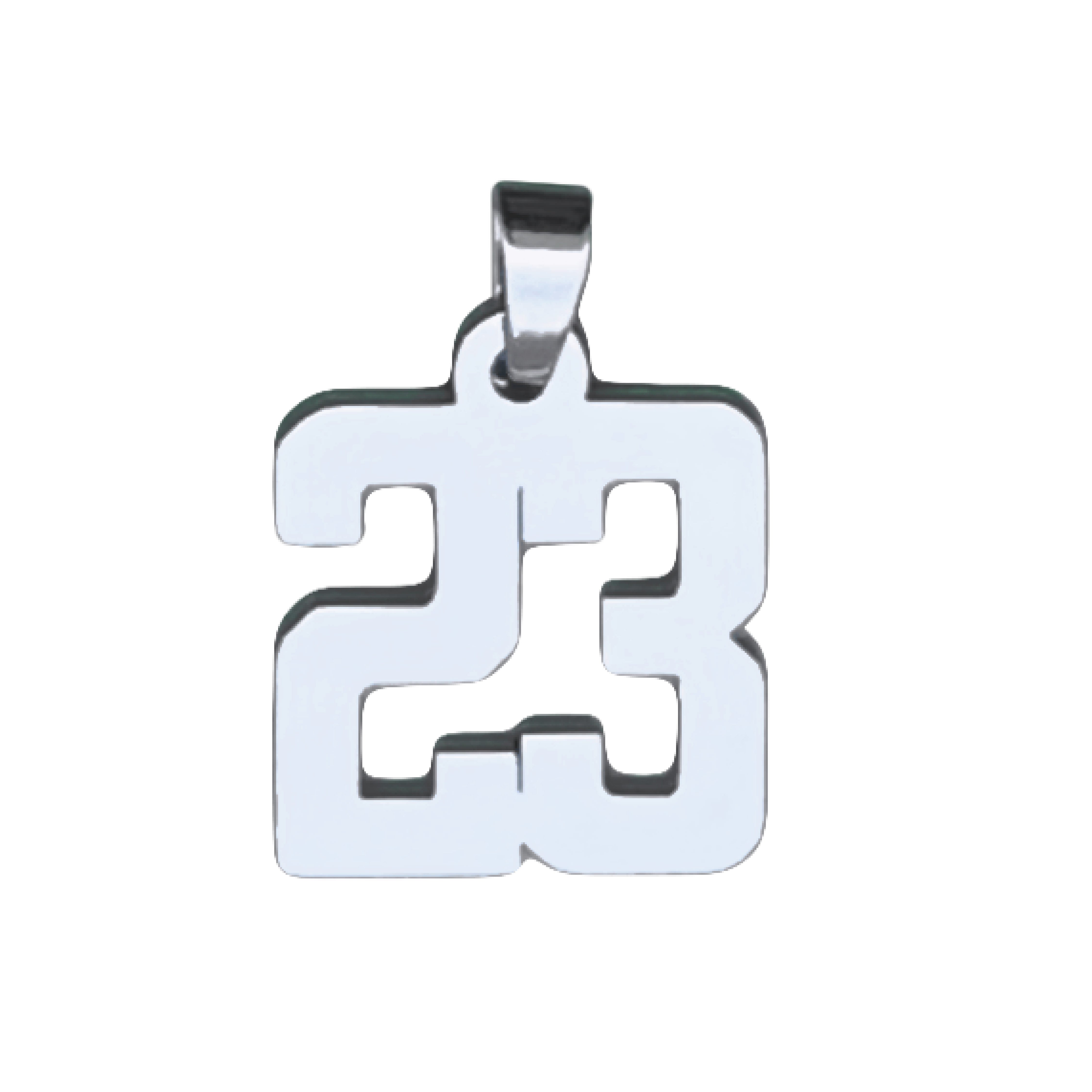 Custom Number Pendant Necklace - Stainless Steel
