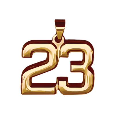 Pro Number Pendant - 14K Gold Plated Stainless Steel