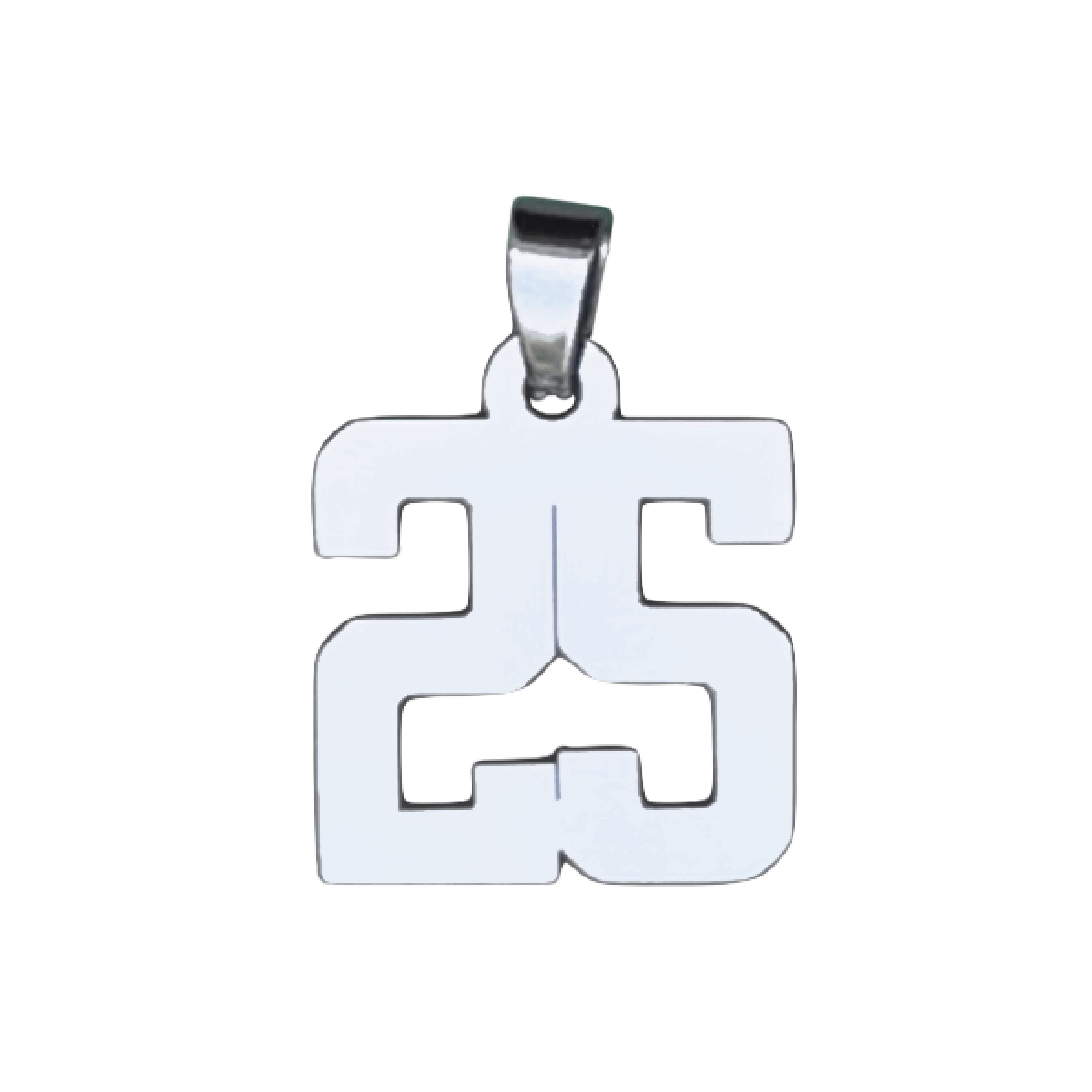 Custom Number Pendant Necklace - Stainless Steel