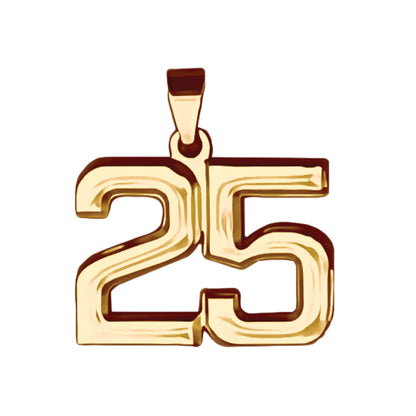 Pro Number Pendant - 14K Gold Plated Stainless Steel
