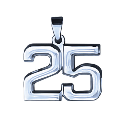 Pro Number Pendant - Stainless Steel