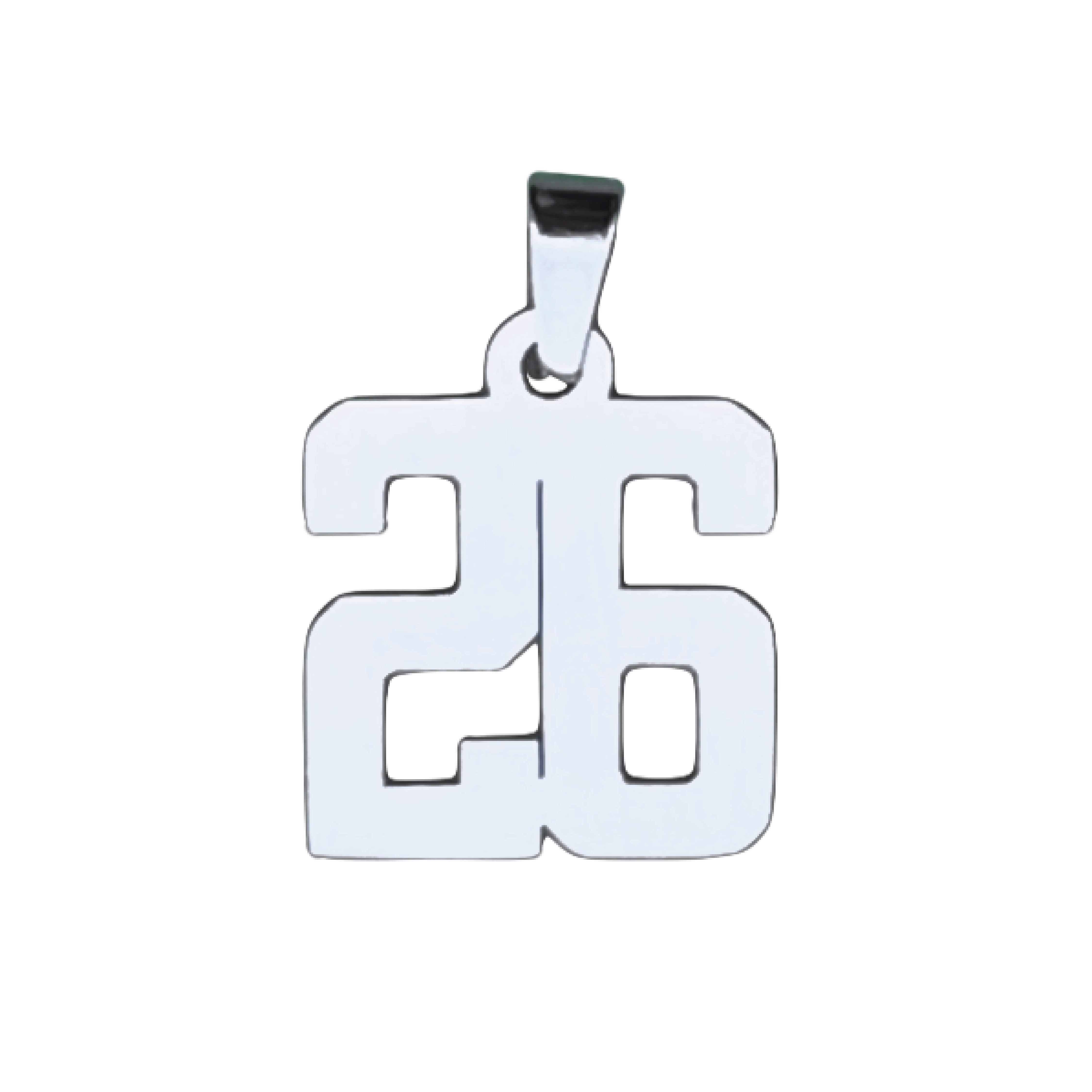 Custom Number Pendant Necklace - Stainless Steel