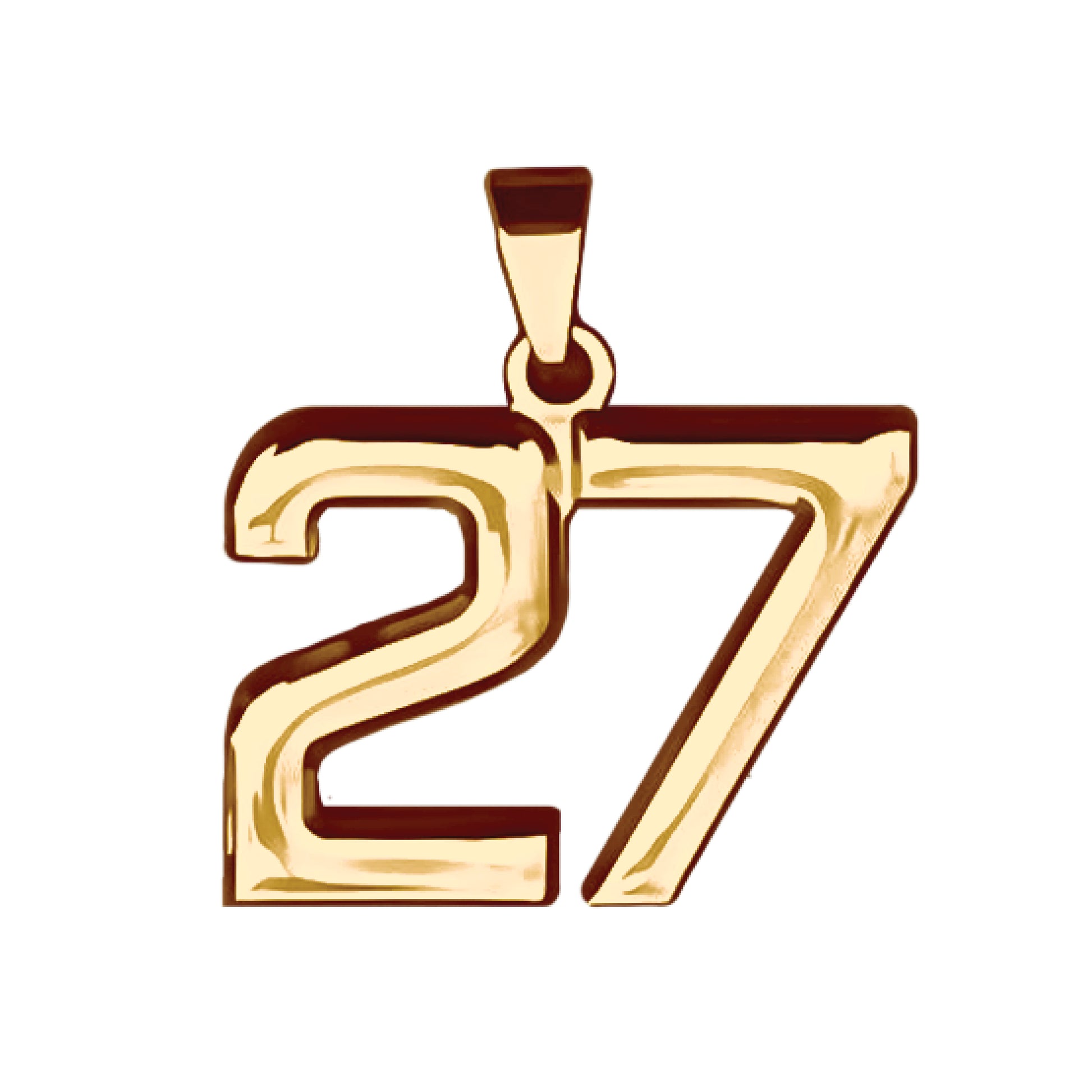 Pro Number Pendant - 14K Gold Plated Stainless Steel