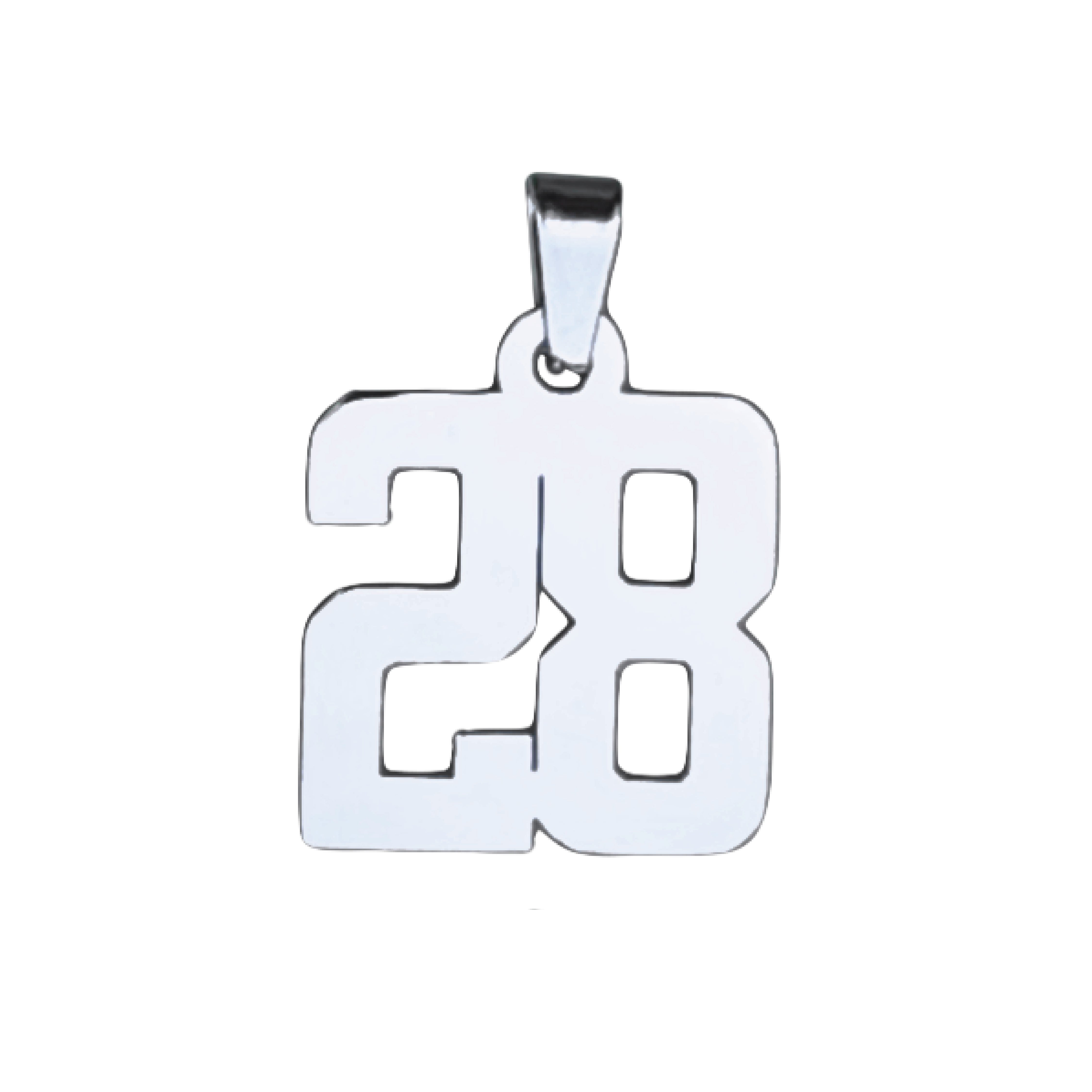 Custom Number Pendant Necklace - Stainless Steel