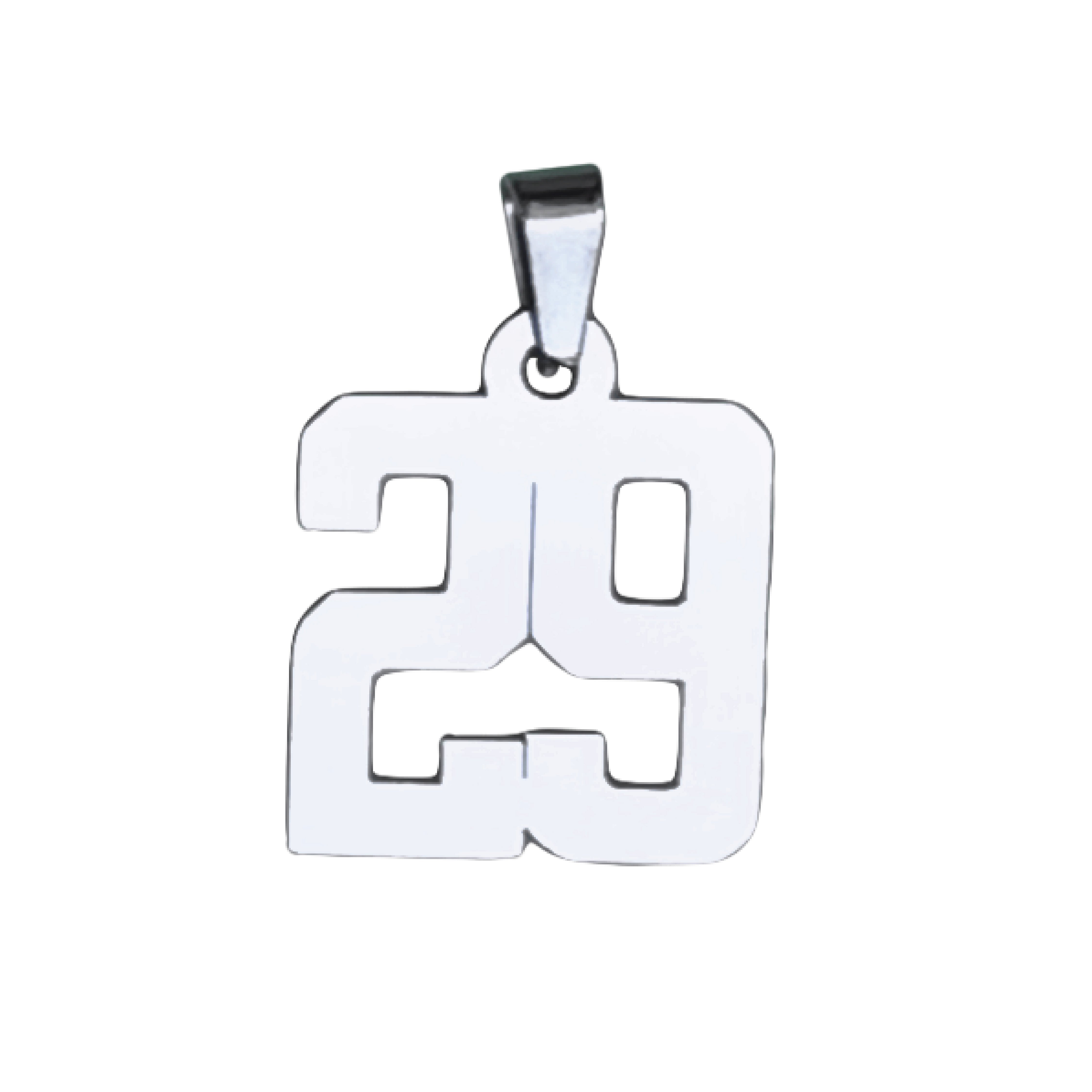 Custom Number Pendant Necklace - Stainless Steel