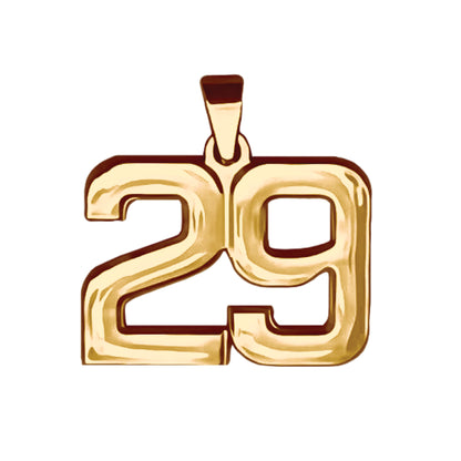 Pro Number Pendant - 14K Gold Plated Stainless Steel
