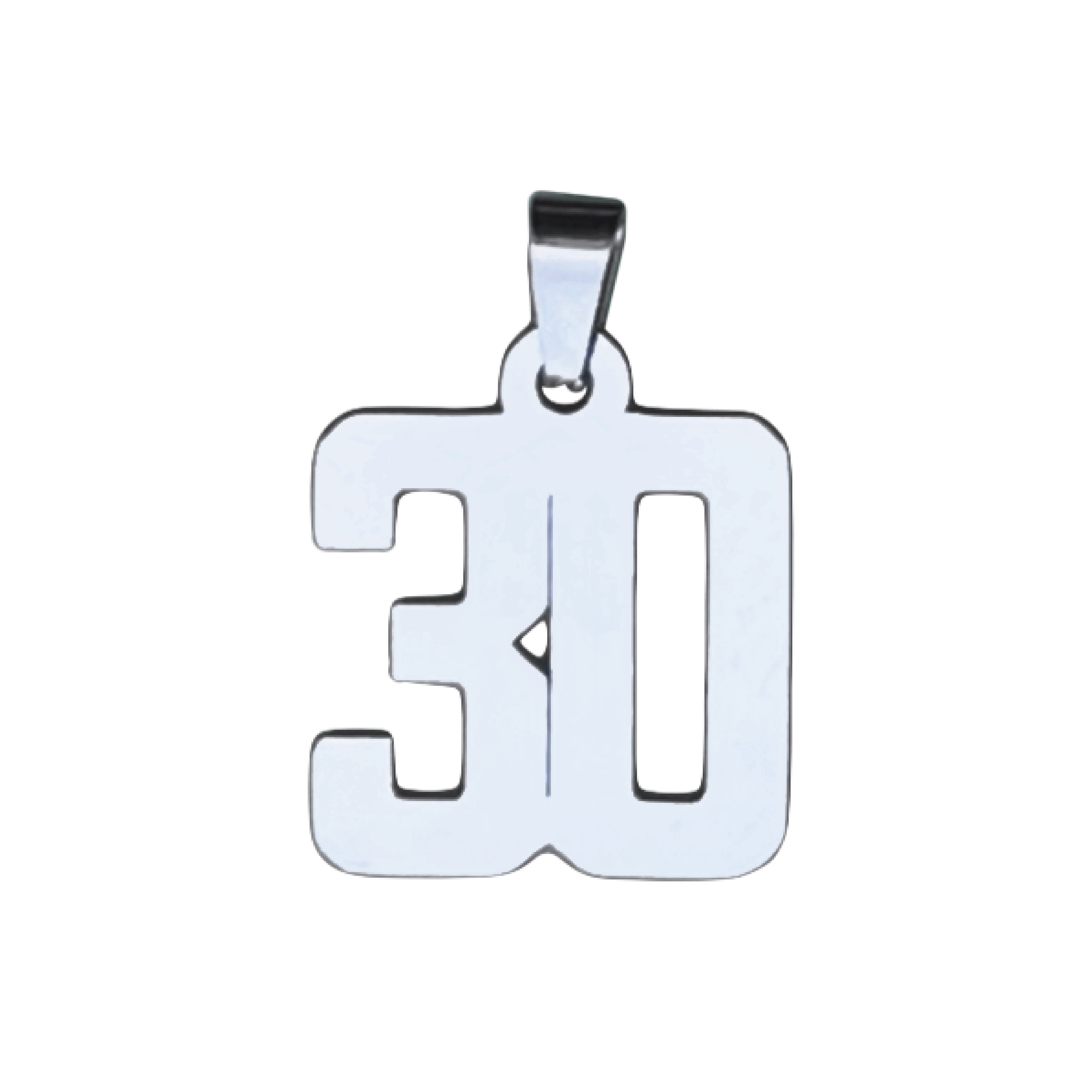 Custom Number Pendant Necklace - Stainless Steel