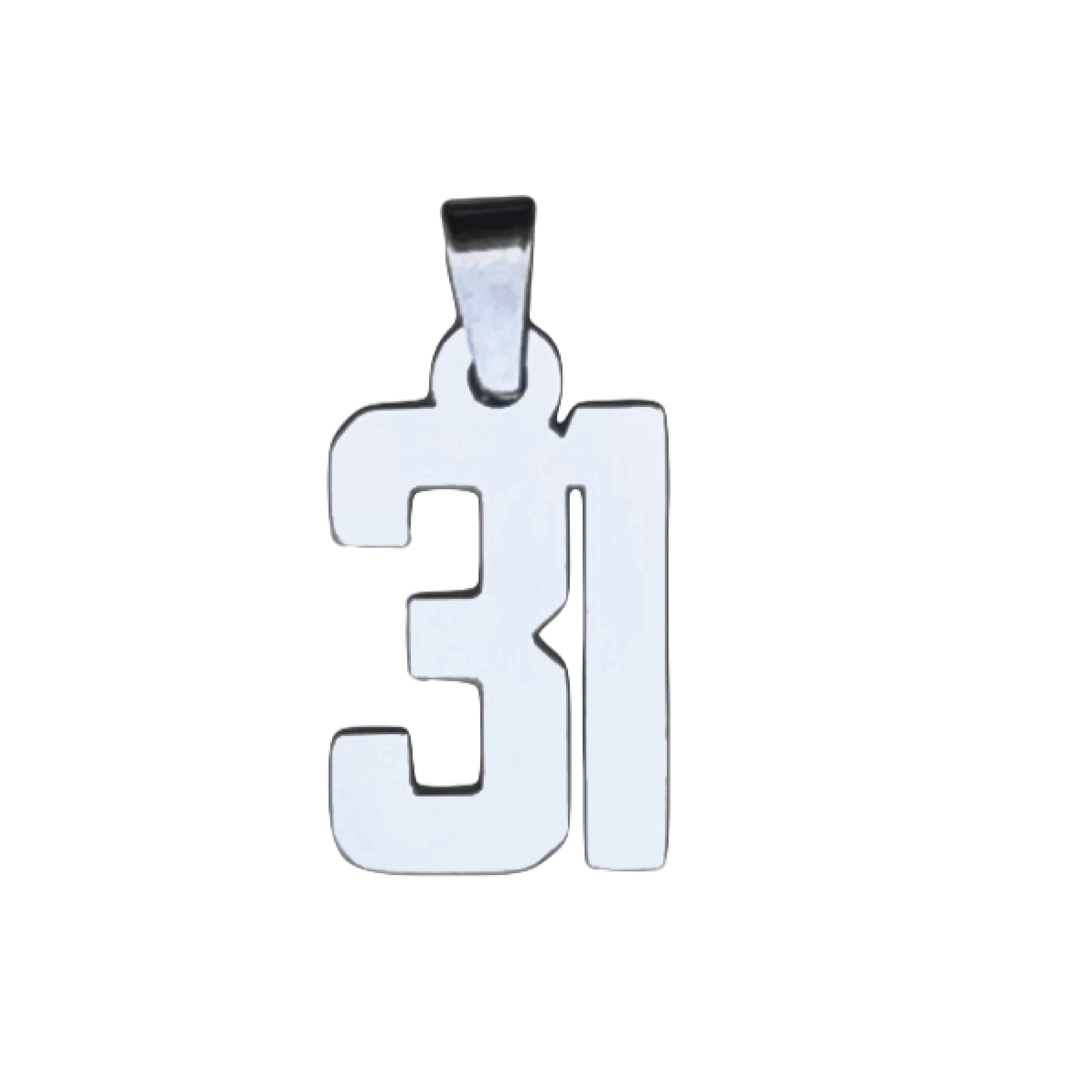 Custom Number Pendant Necklace - Stainless Steel