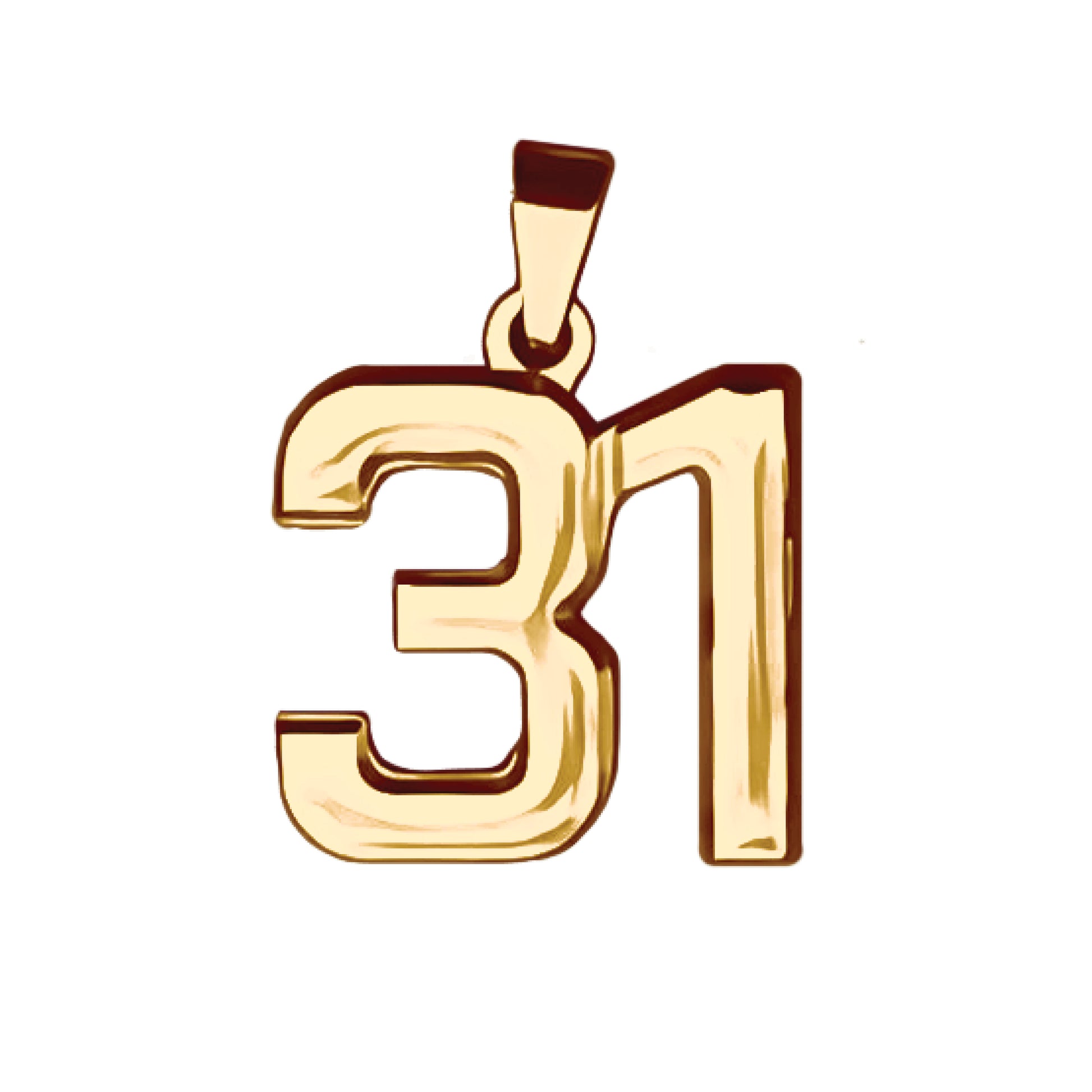 Pro Number Pendant - 14K Gold Plated Stainless Steel