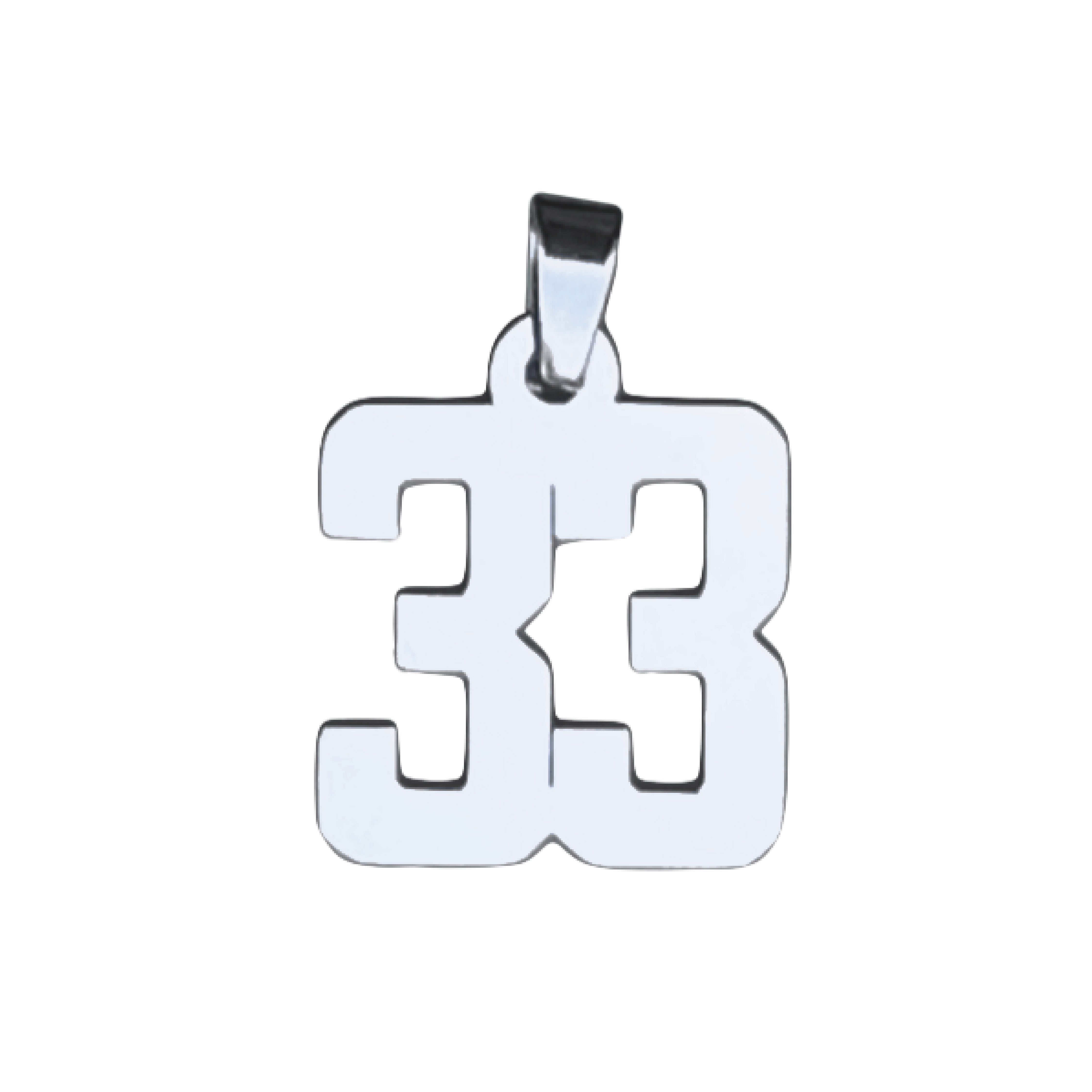 Custom Number Pendant Necklace - Stainless Steel