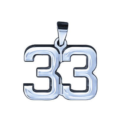 Pro Number Pendant - Stainless Steel
