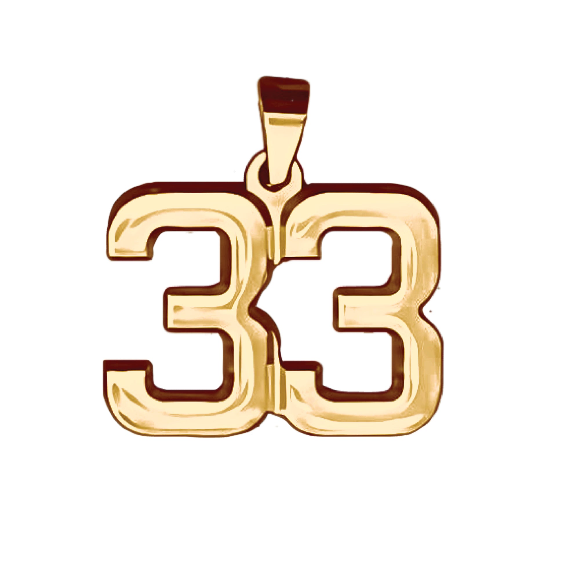 Pro Number Pendant - 14K Gold Plated Stainless Steel