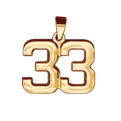 Pro Number Pendant - 14K Gold Plated Stainless Steel