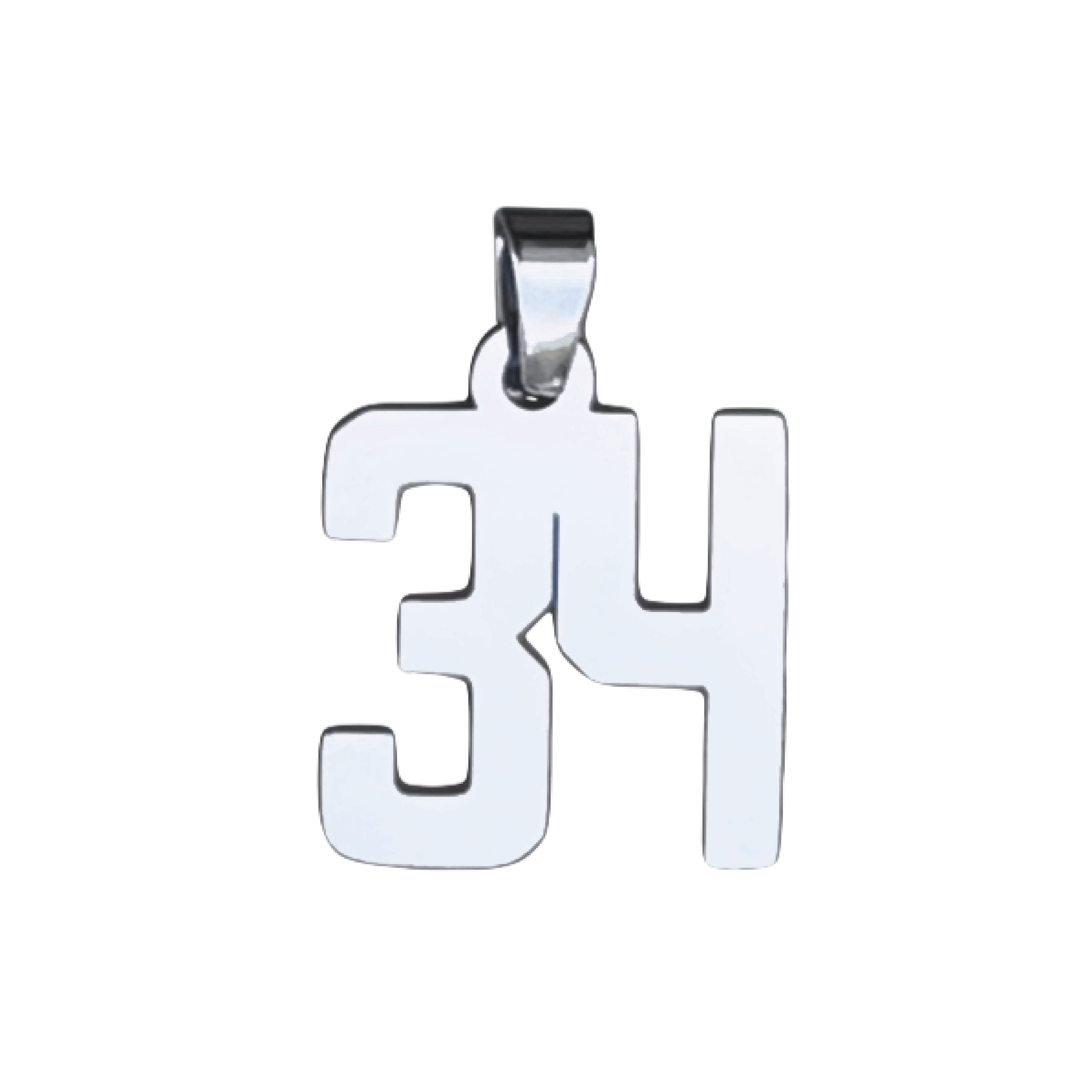 Custom Number Pendant Necklace - Stainless Steel