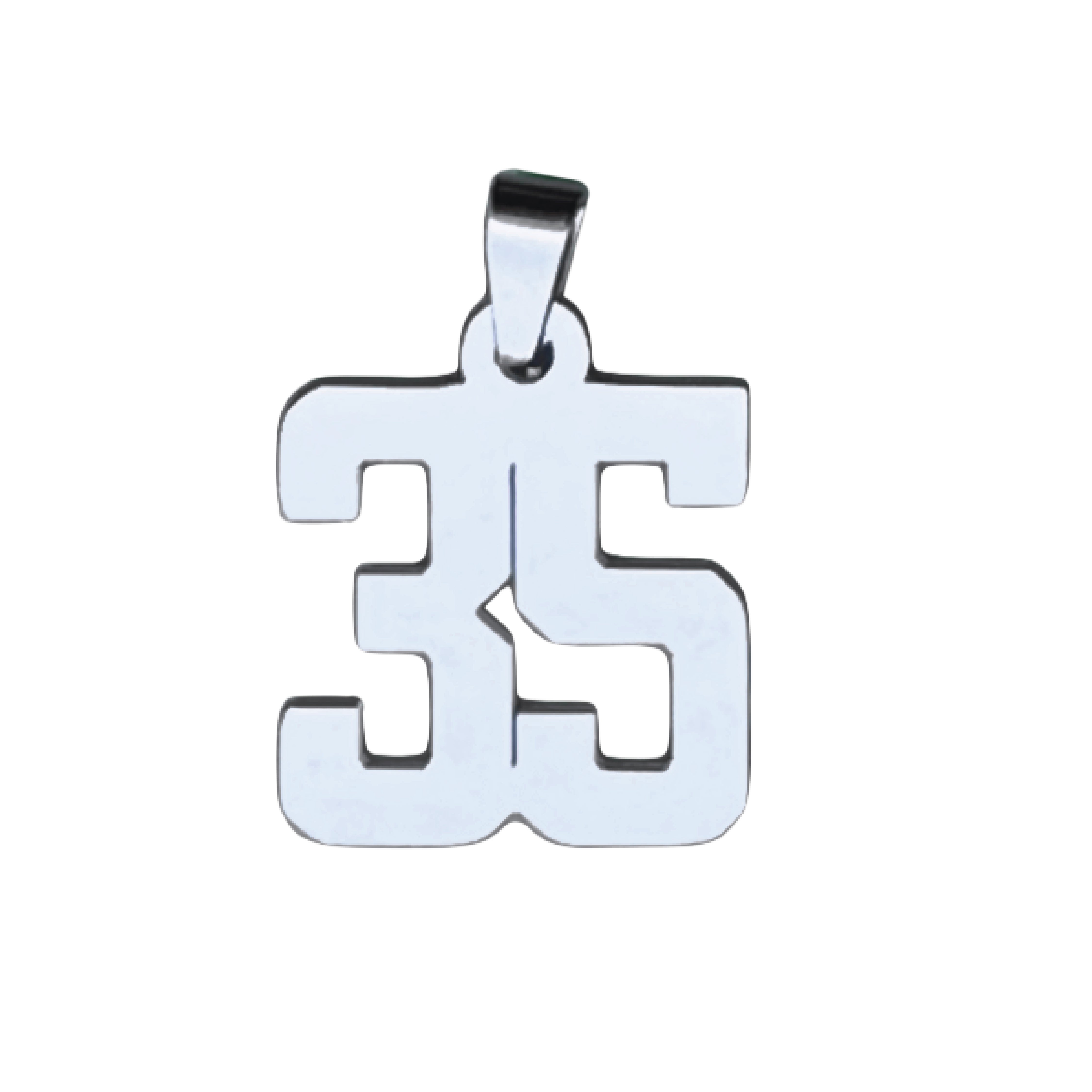Custom Number Pendant Necklace - Stainless Steel