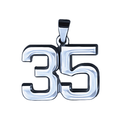 Pro Number Pendant - Stainless Steel