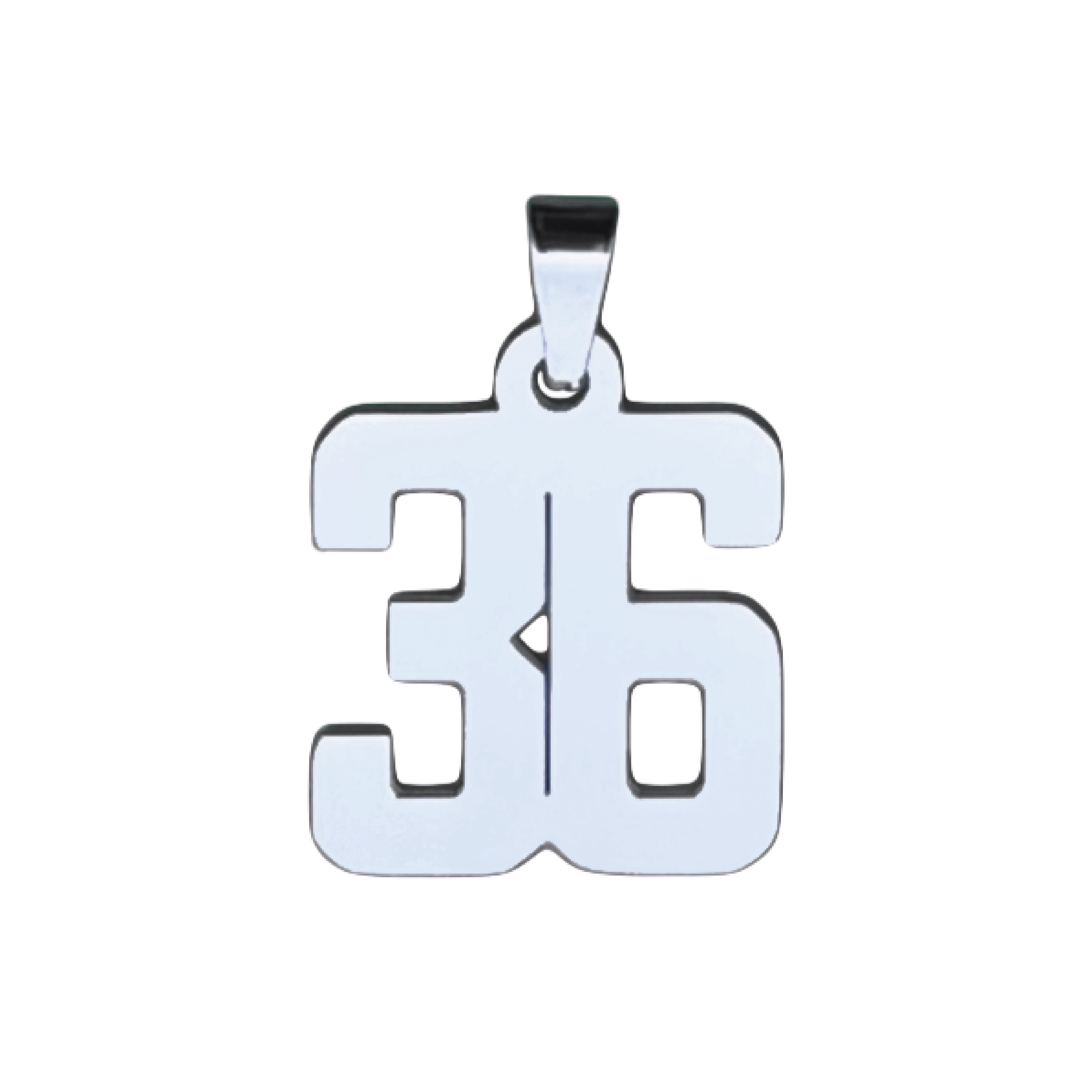 Custom Number Pendant Necklace - Stainless Steel