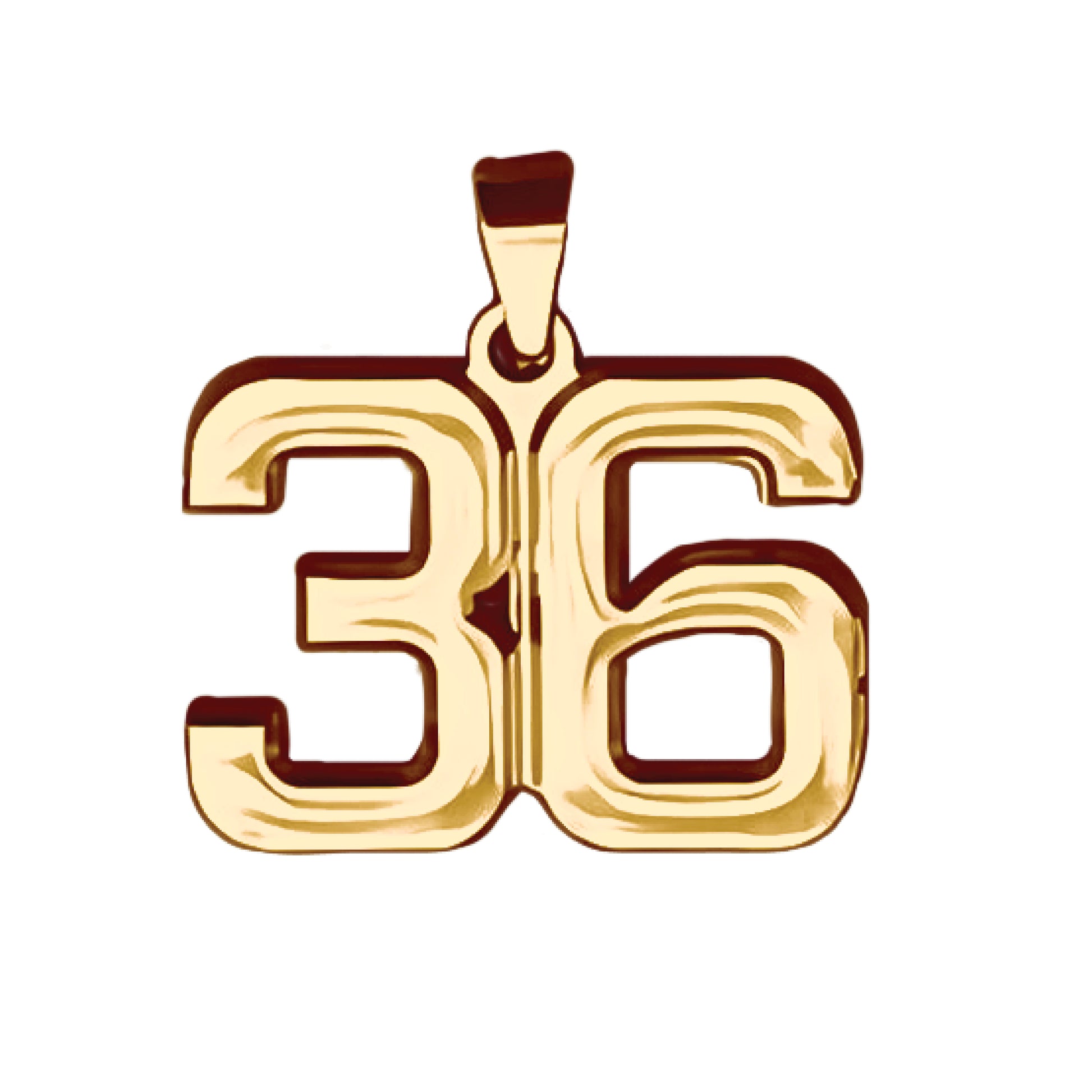 Pro Number Pendant - 14K Gold Plated Stainless Steel