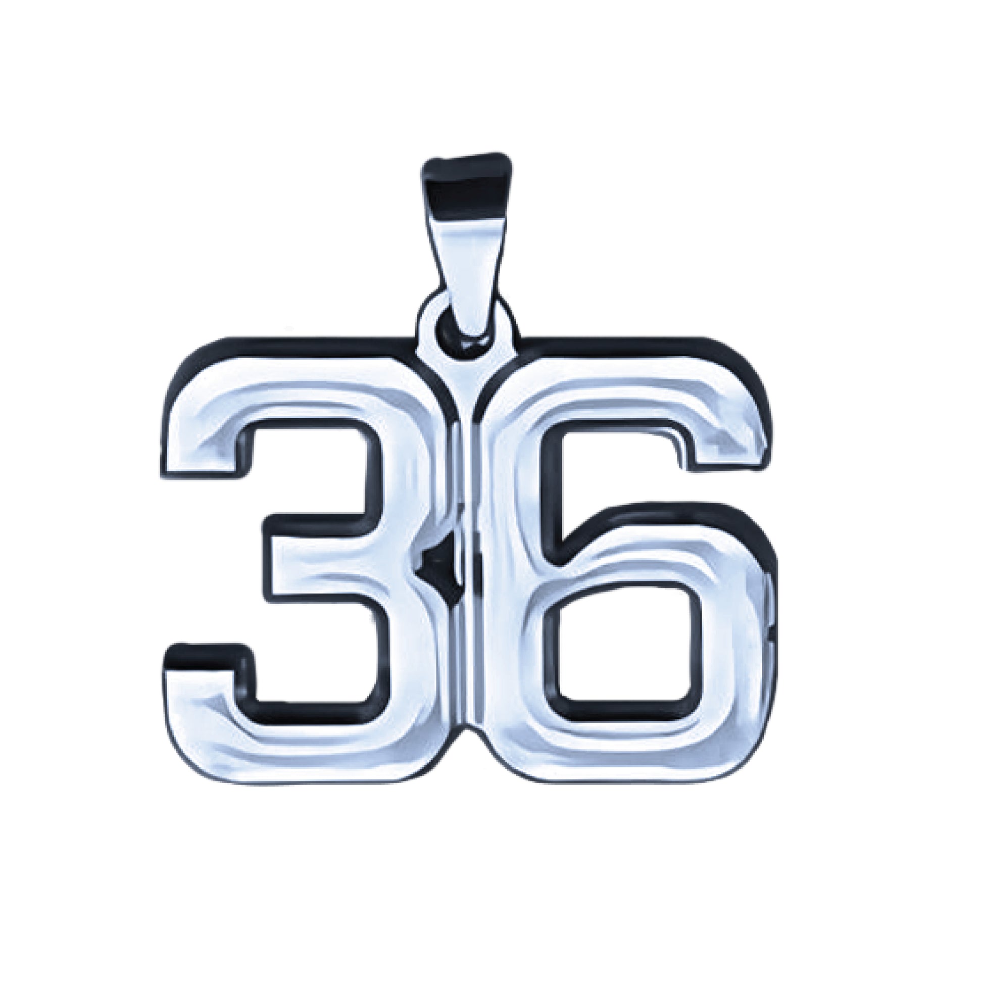 Pro Number Pendant - Stainless Steel